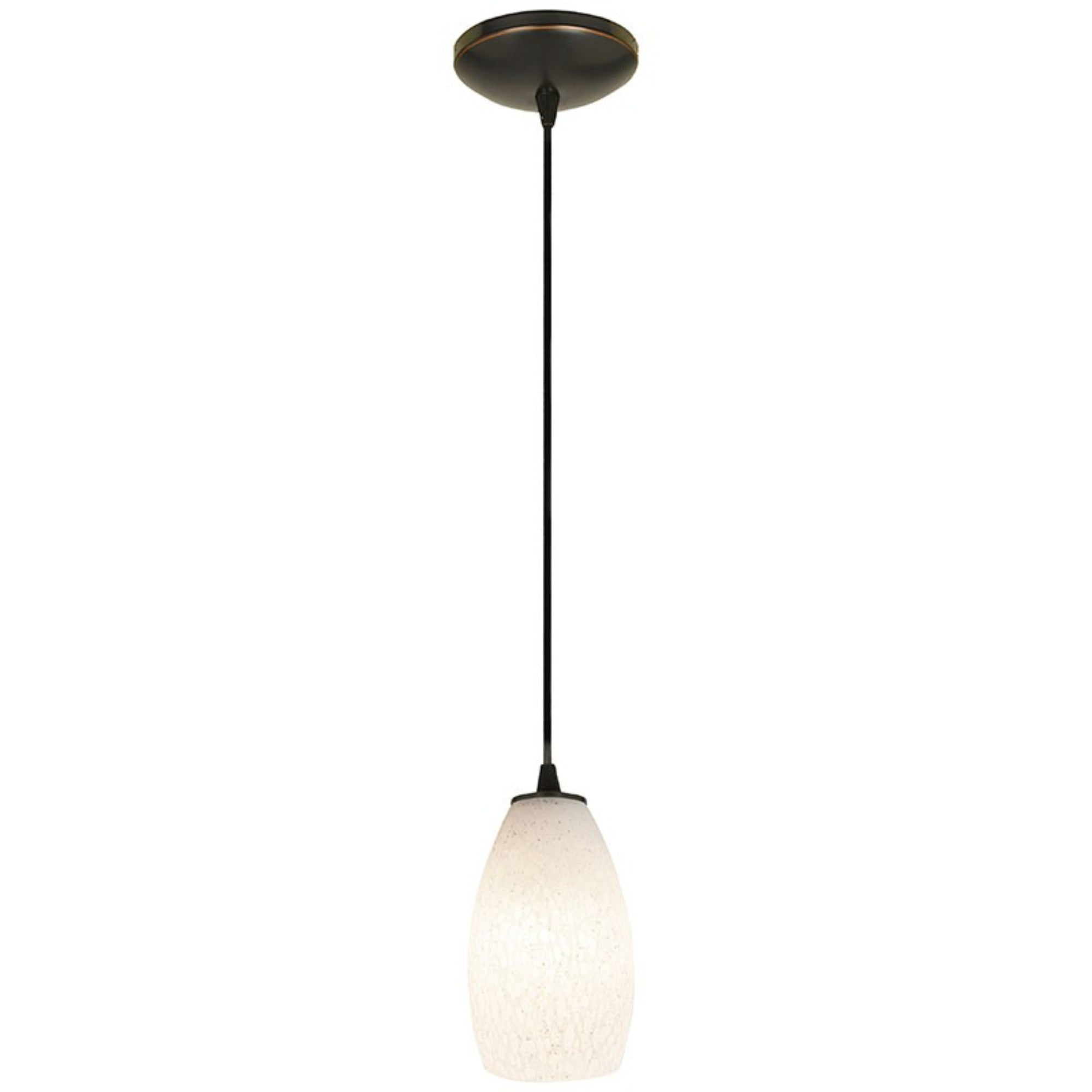 Champagne 9" Pendant, Oil Rubbed Bronze Finish, White Stone Diffuser, Cord - Bees Lighting