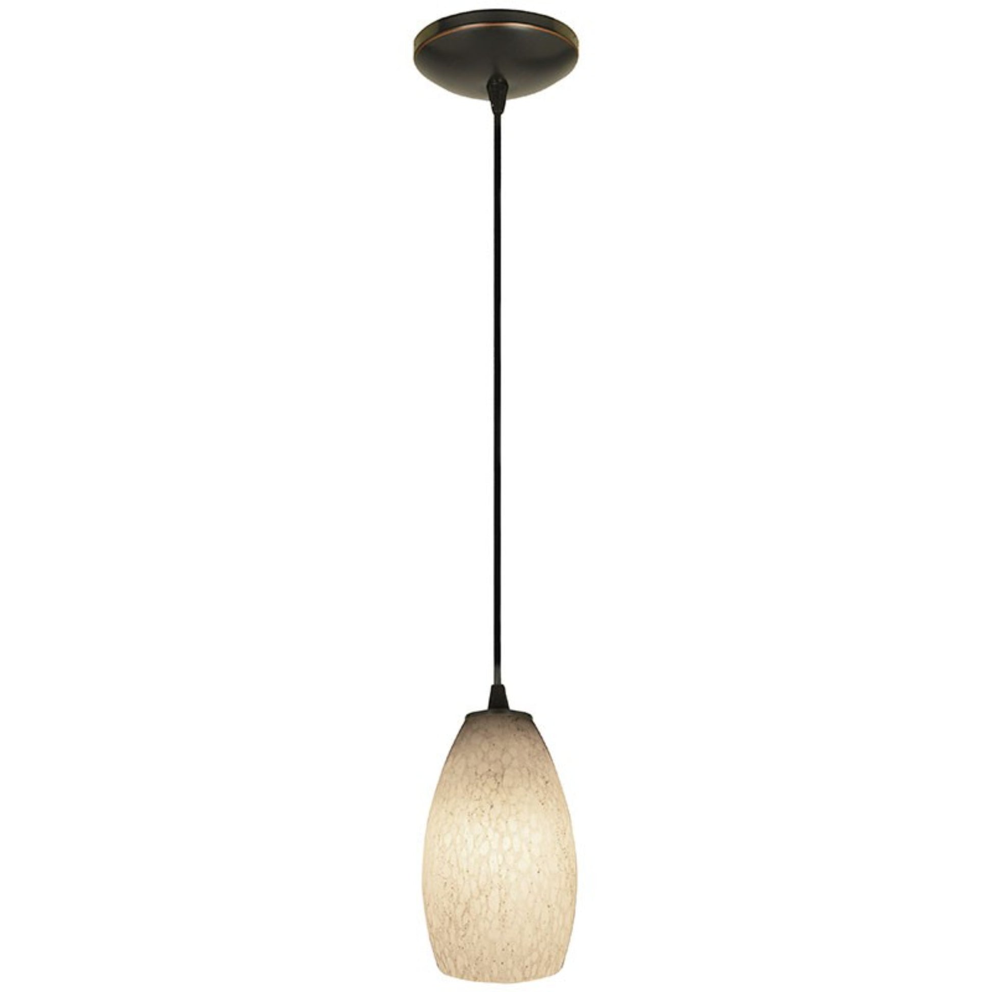 Champagne 9" Pendant, Oil Rubbed Bronze Finish, White Stone Diffuser, Cord - Bees Lighting