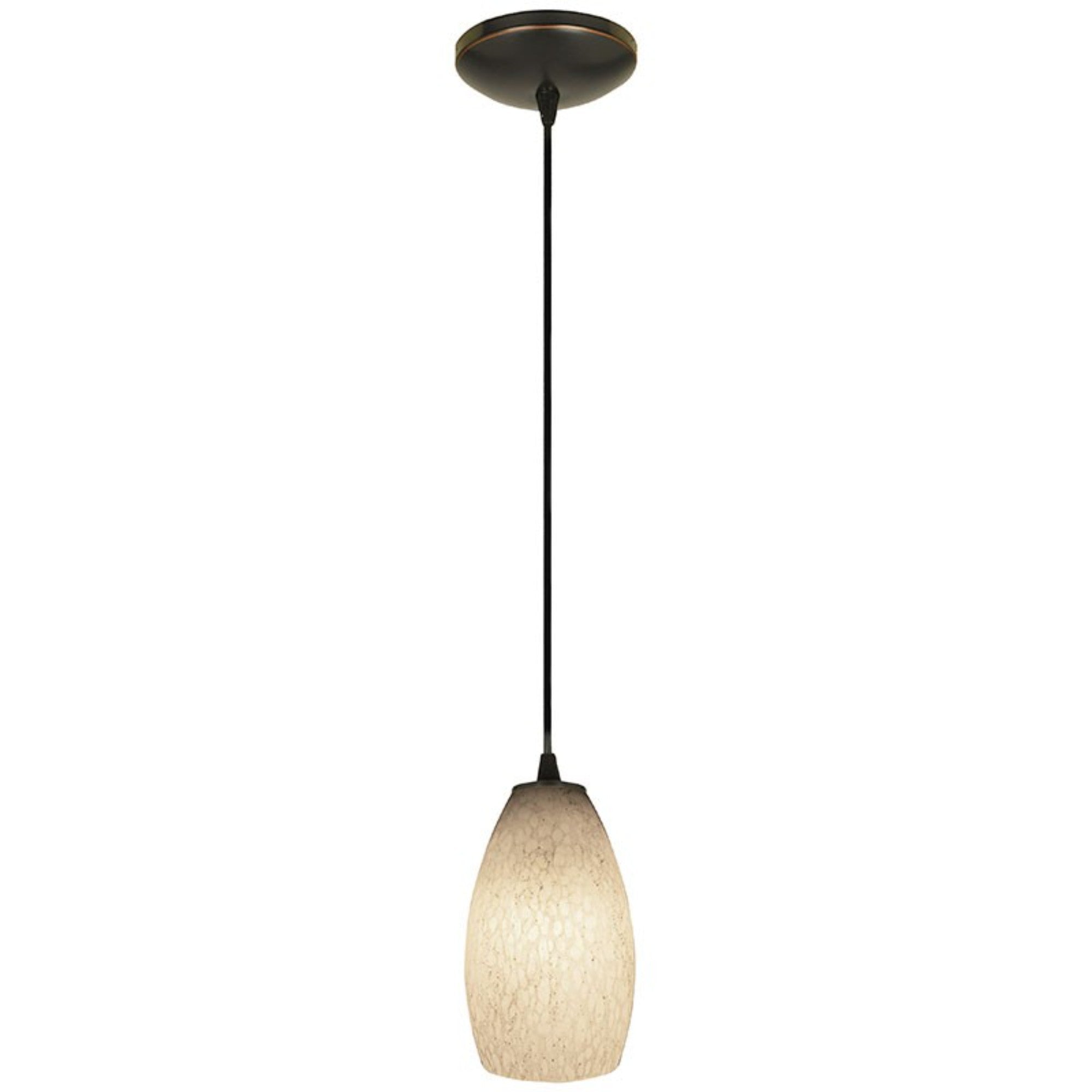 Champagne 9" Pendant, Oil Rubbed Bronze Finish, White Stone Diffuser, Cord - Bees Lighting