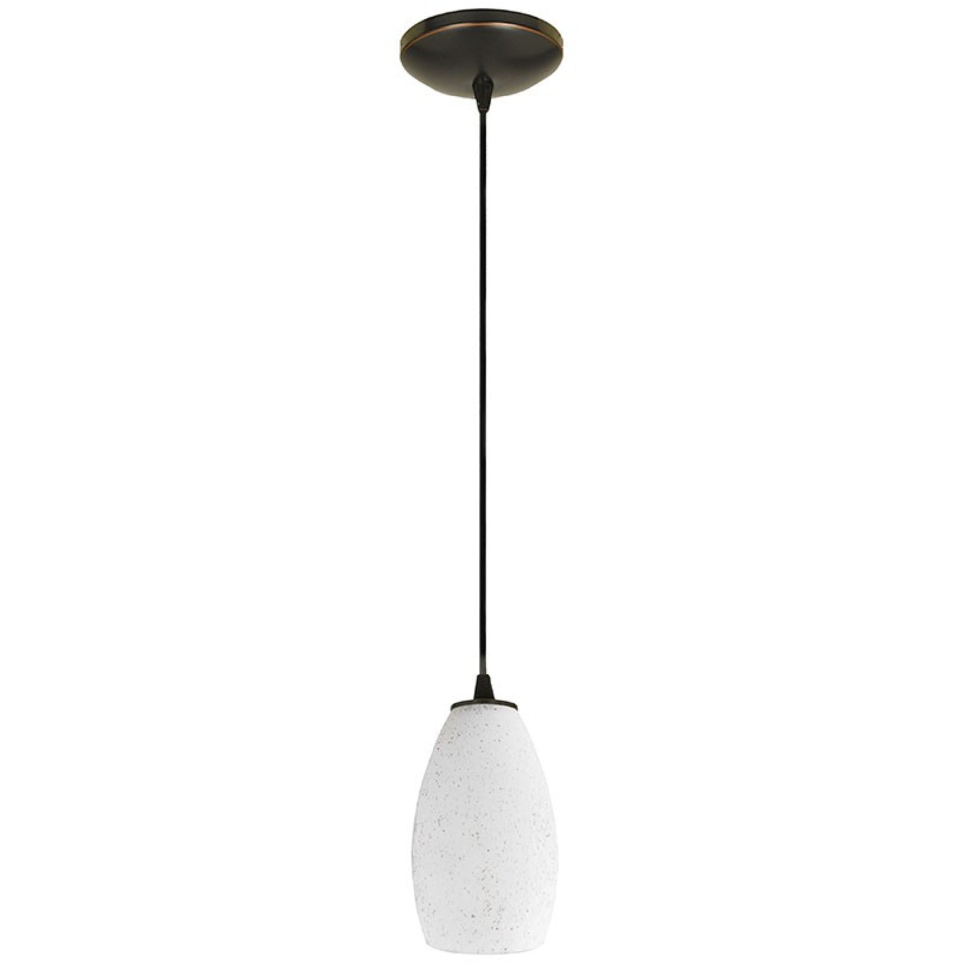Champagne 9" Pendant, Oil Rubbed Bronze Finish, White Stone Diffuser, Cord - Bees Lighting