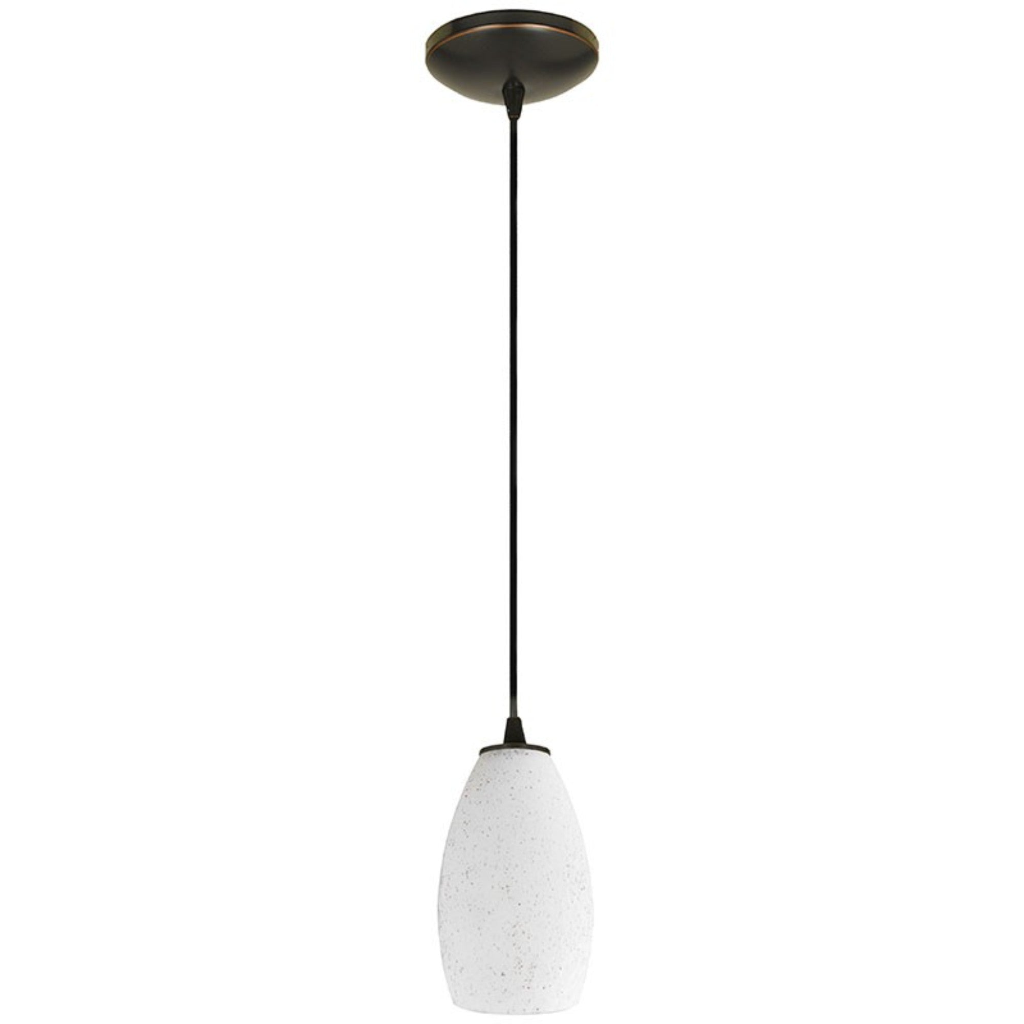Champagne 9" Pendant, Oil Rubbed Bronze Finish, White Stone Diffuser, Cord - Bees Lighting