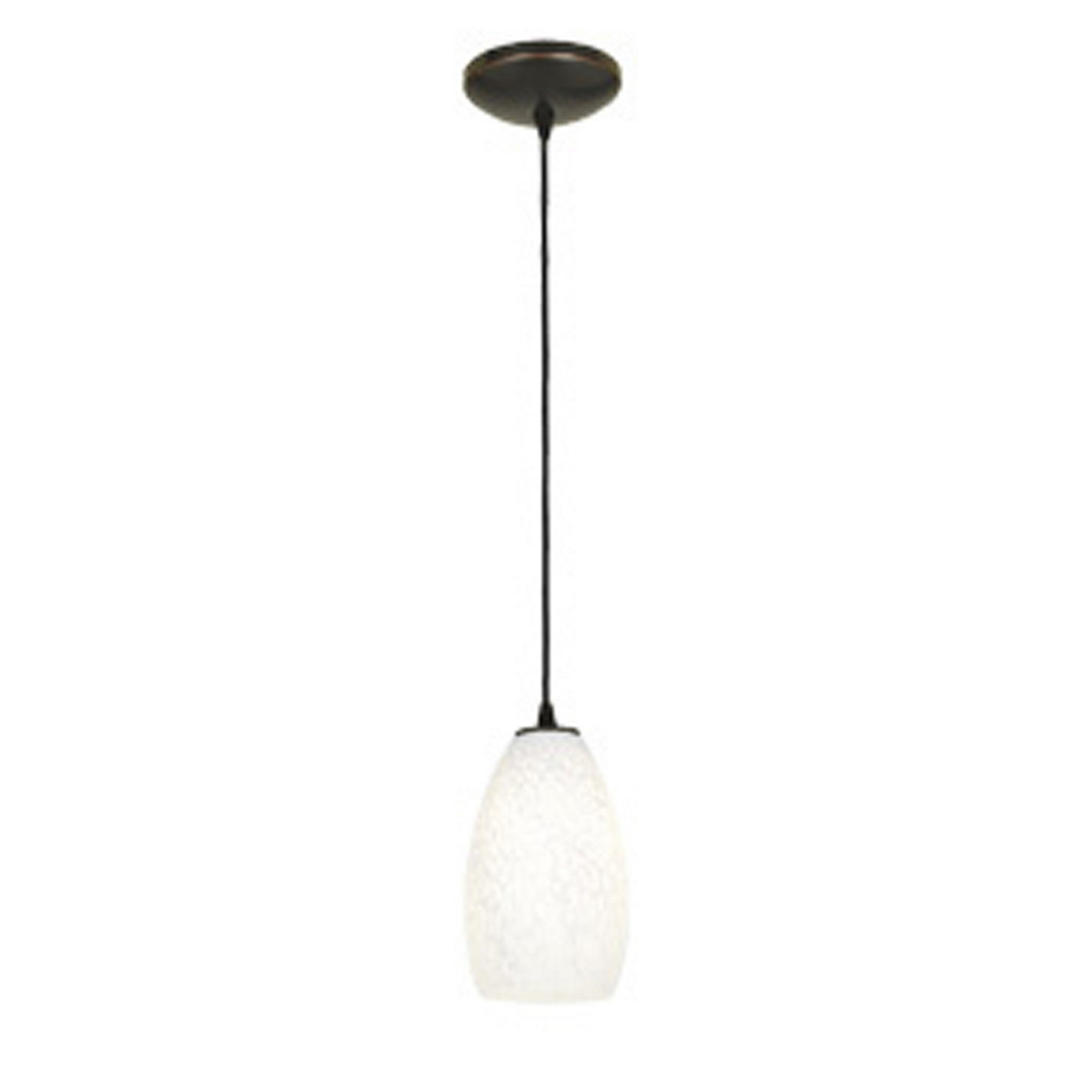 Champagne 9" Pendant, Oil Rubbed Bronze Finish, White Stone Diffuser, Cord