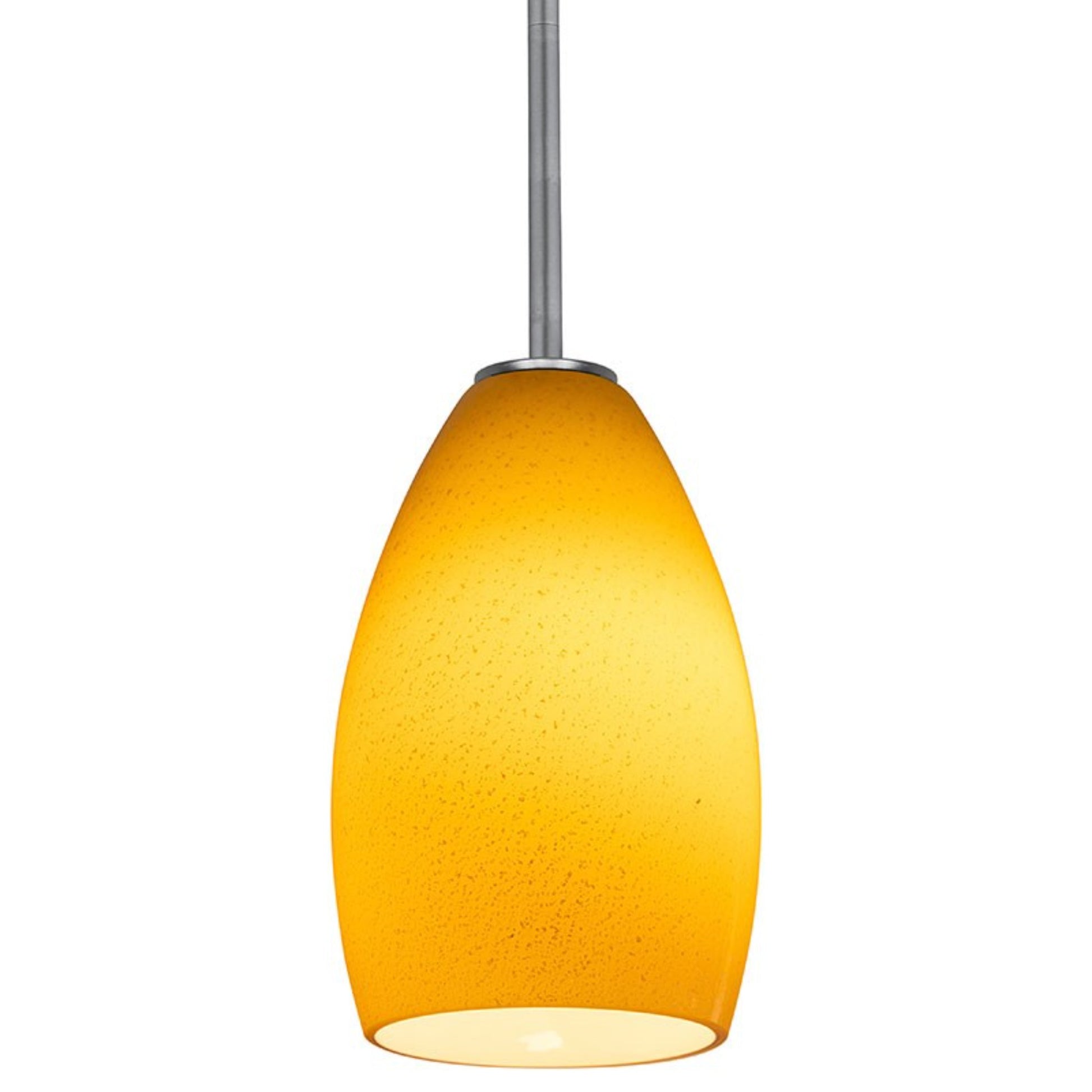 Champagne 9" Pendant, Brushed Steel Finish, Maya Diffuser, Rod - Bees Lighting