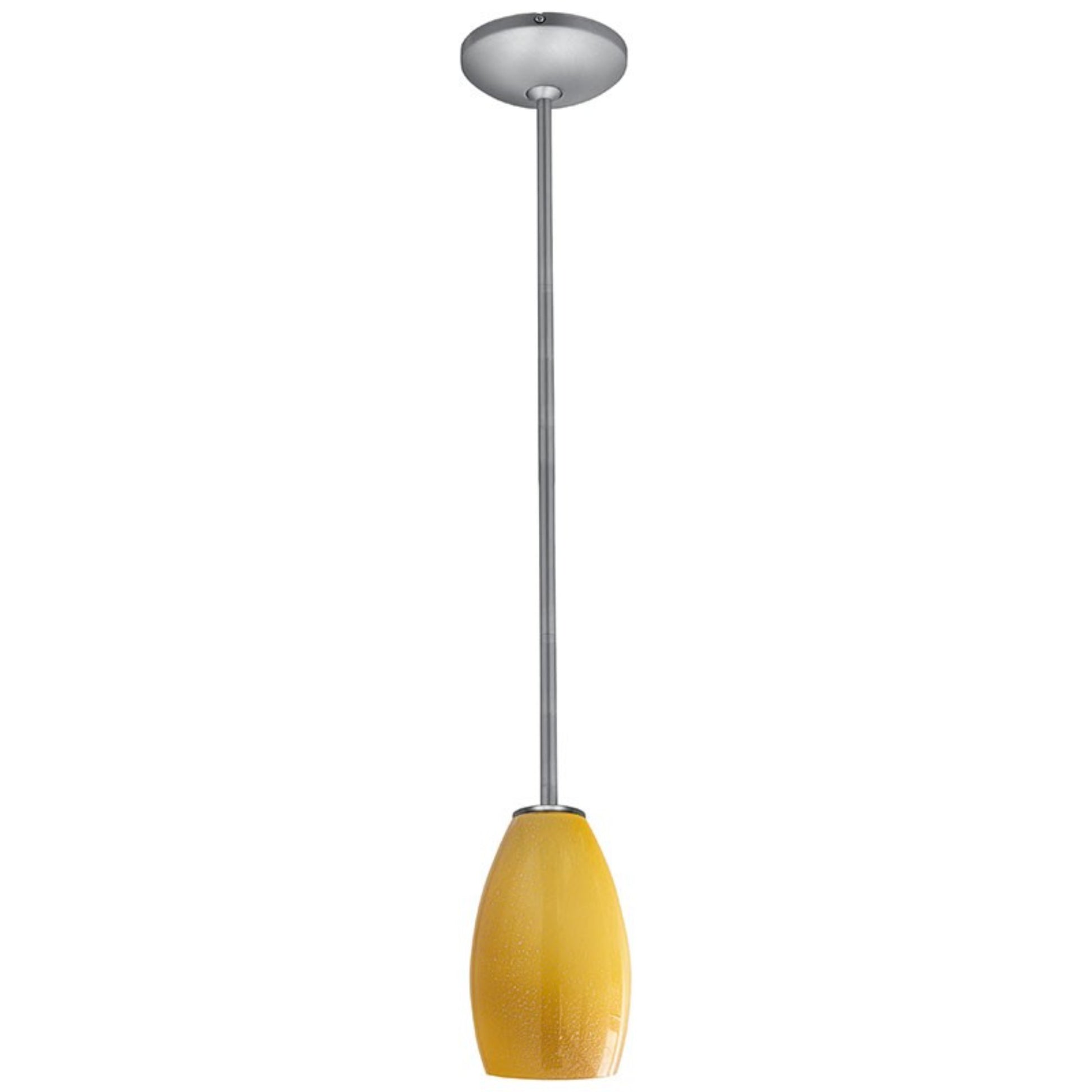 Champagne 9" Pendant, Brushed Steel Finish, Maya Diffuser, Rod - Bees Lighting