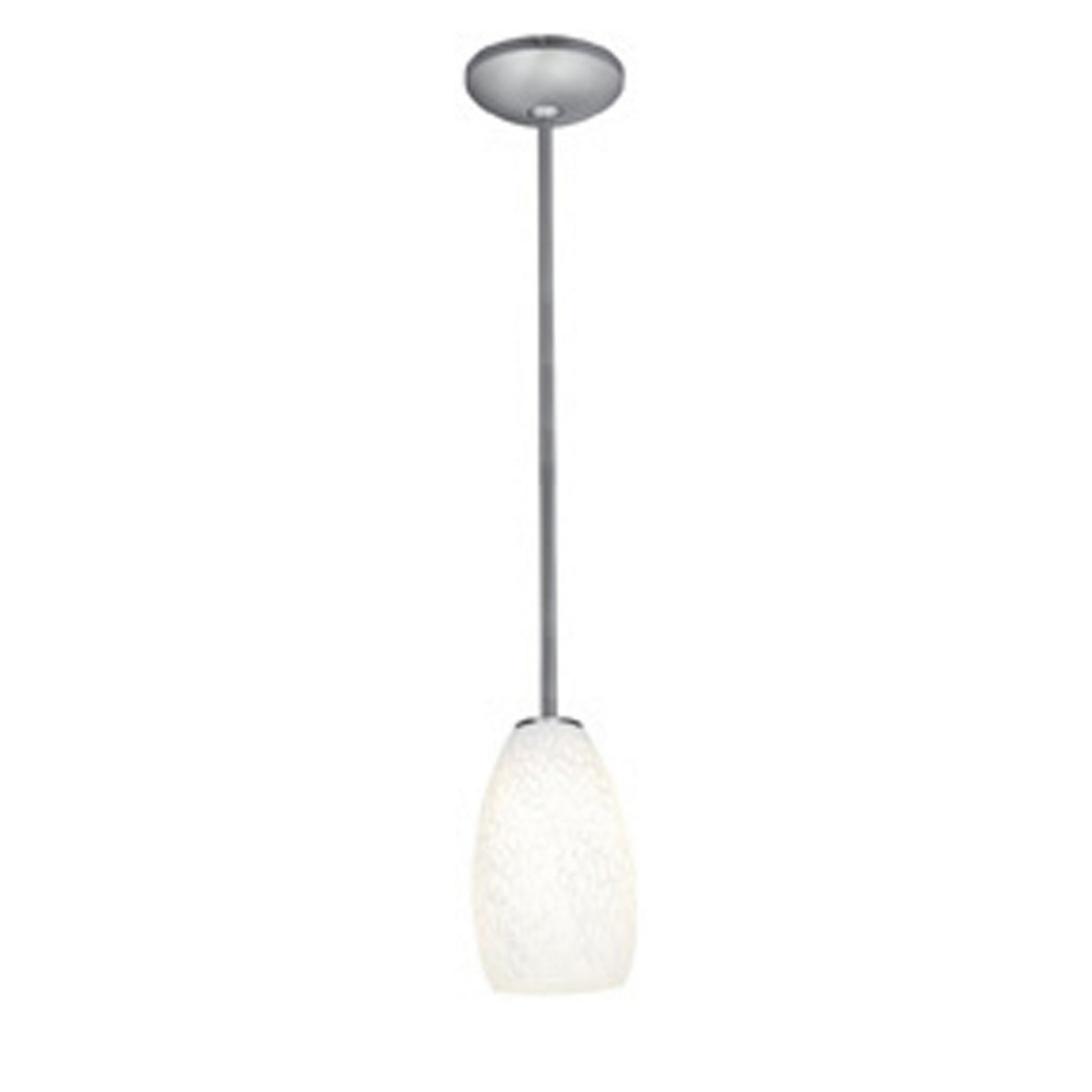 Champagne 9" Pendant, Brushed Steel Finish, White Stone Diffuser, Rod - Bees Lighting