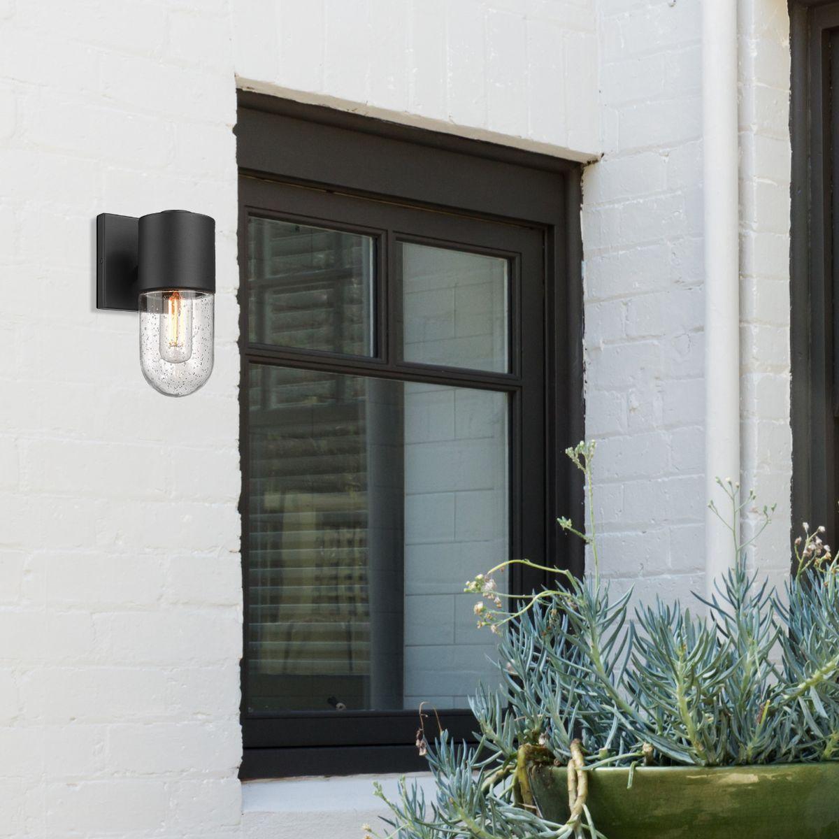 Ezra 10 in. Outdoor Wall Sconce Black Finish
