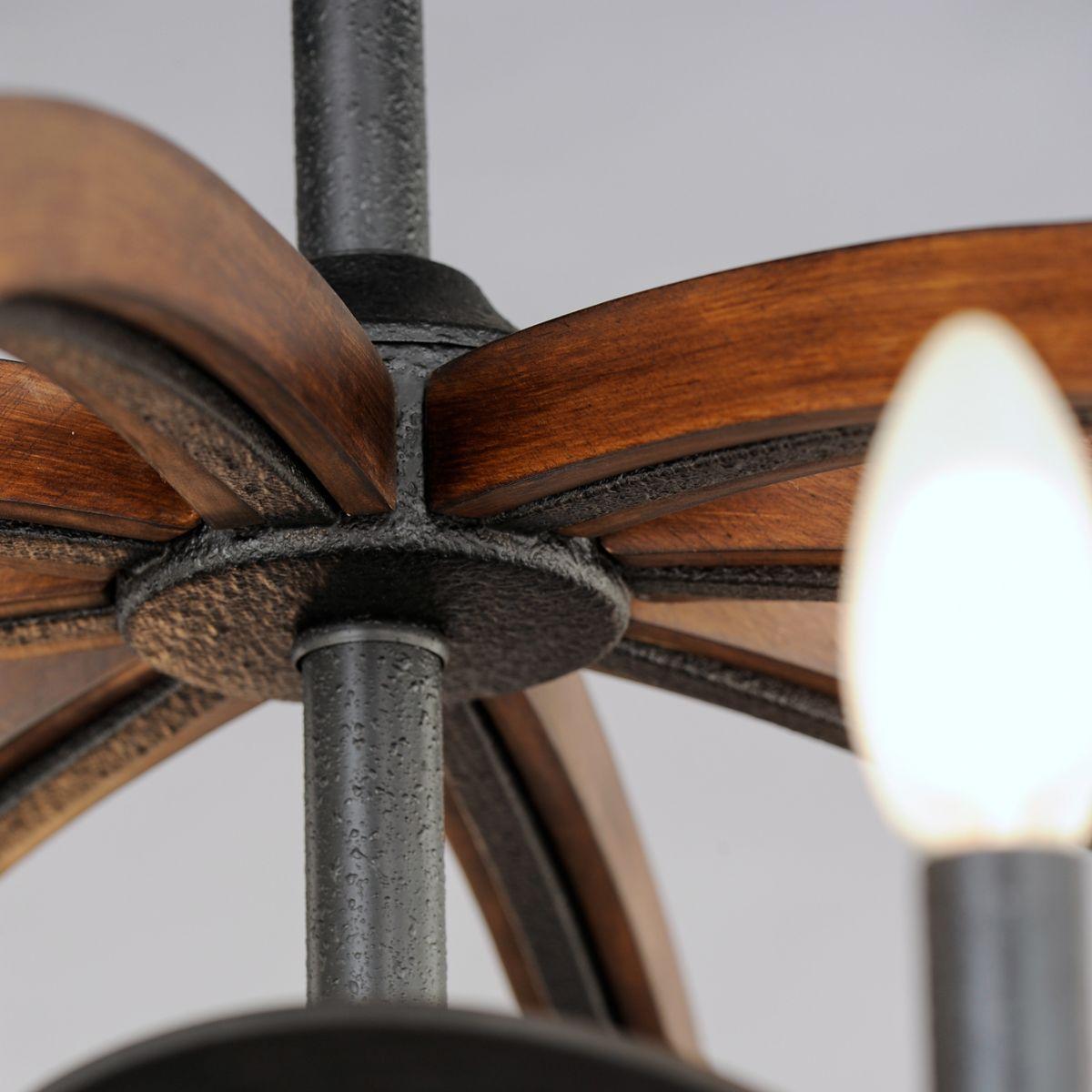 Bodega Bay 8-Light Wifi-Enabled LED Fandelight 36 Inch Antique Pecan and Anthracite Finish - Bees Lighting