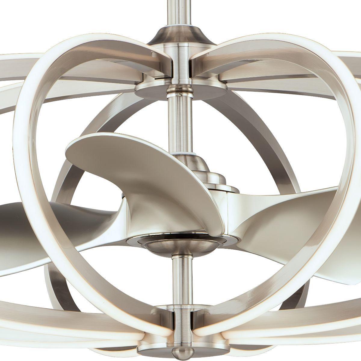 Solstice 8-Light Wifi-Enabled LED Fandelight 34 Inch Satin Nickel Finish - Bees Lighting