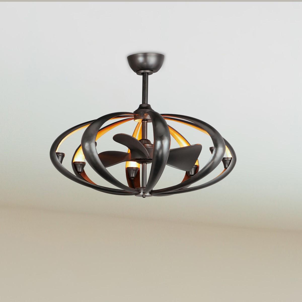 Ambience 33 Inch Bronze/Gold Outdoor Smart Chandelier Ceiling Fan With Light And Remote