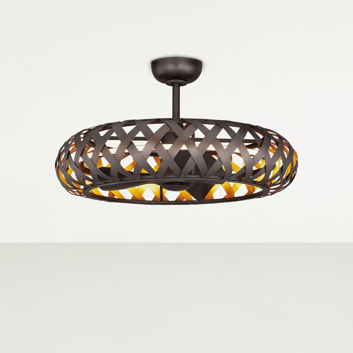 Weave Wifi-Enabled LED Fandelight 33 Inch Bronze Gilt and Gold Finish - Bees Lighting