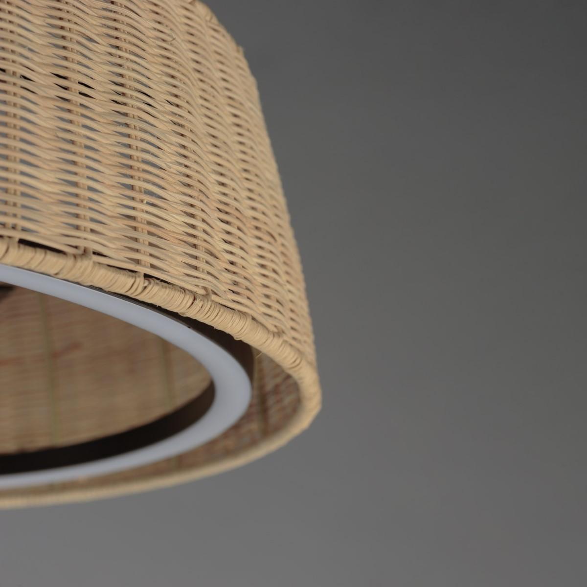 Tulum 29" Wifi-Enabled LED Fandelight Dark Bronze with Natural Rattan Finish - Bees Lighting
