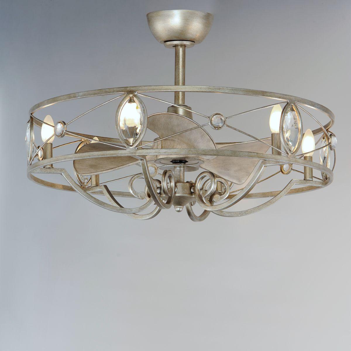 Solitaire 6-Light Wifi-Enabled LED Fandelight 31 Inch Silver Mist Finish - Bees Lighting
