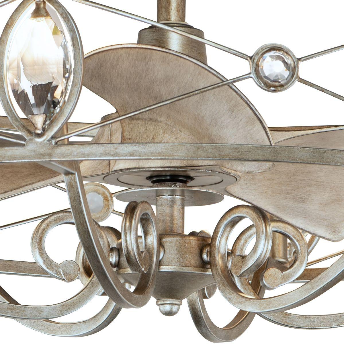 Solitaire 6-Light Wifi-Enabled LED Fandelight 31 Inch Silver Mist Finish - Bees Lighting