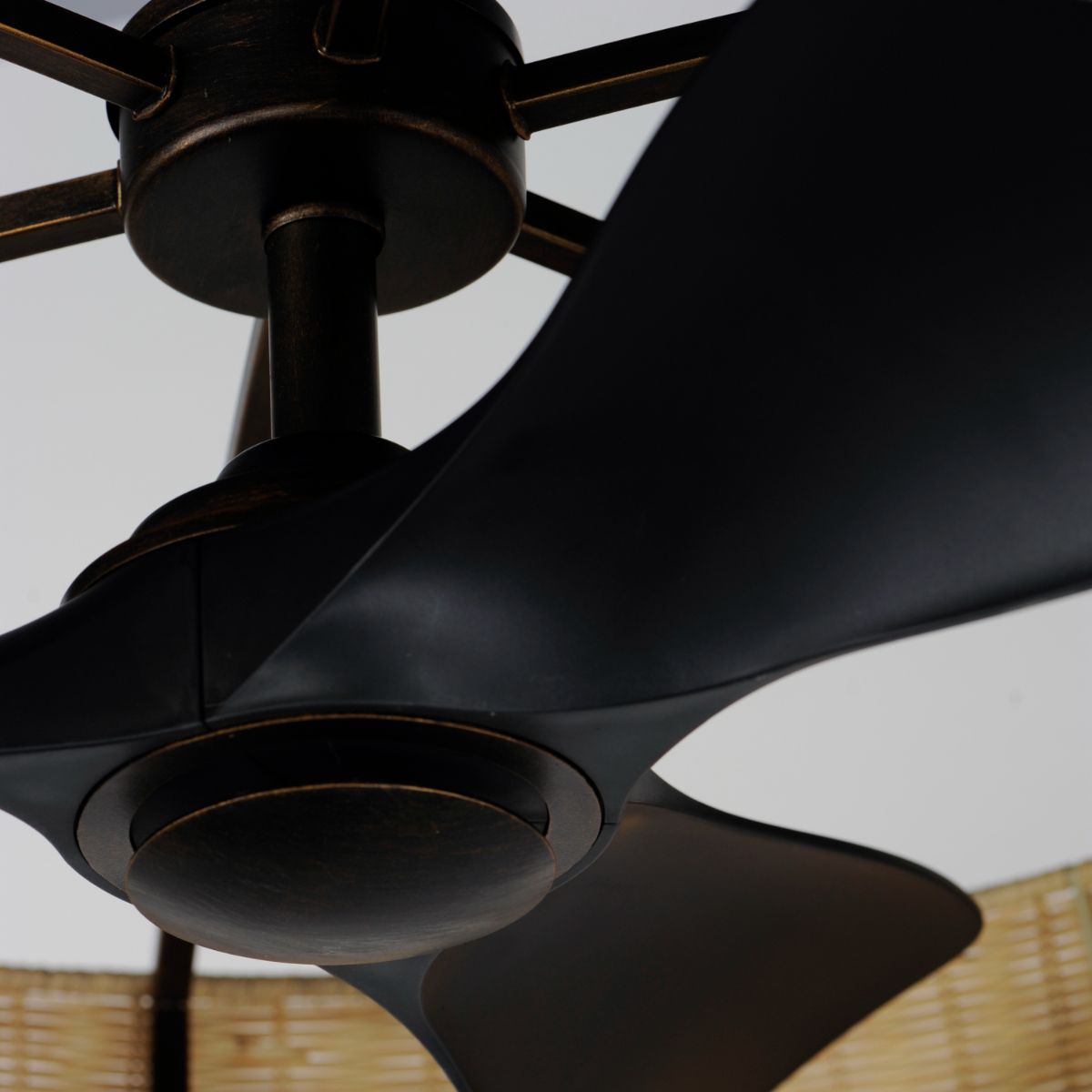 Tulum 36" Wifi-Enabled LED Fandelight Dark Bronze with Natural Rattan Finish - Bees Lighting