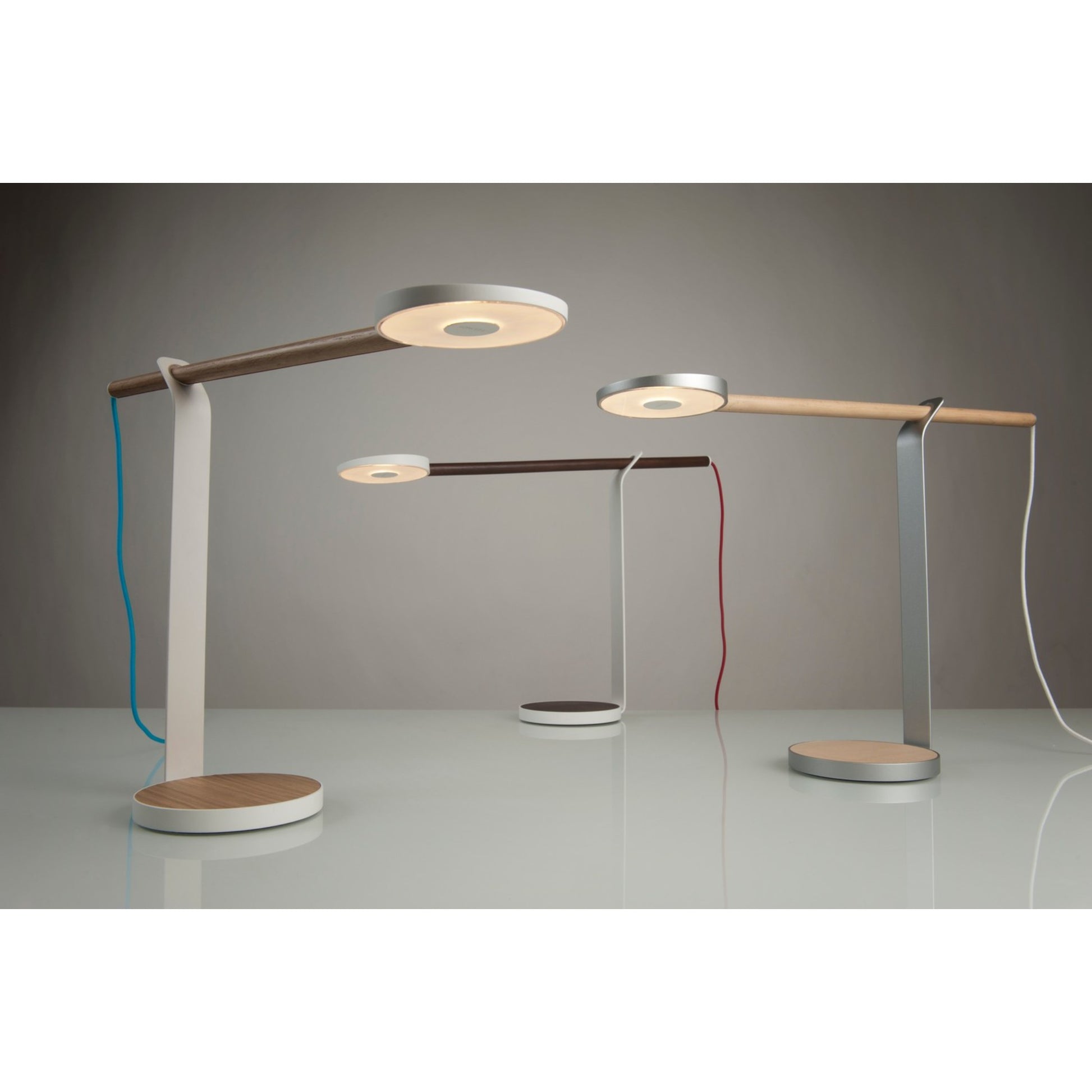 Gravy White Oak and Matte White Contemporary LED Desk Lamp - Bees Lighting