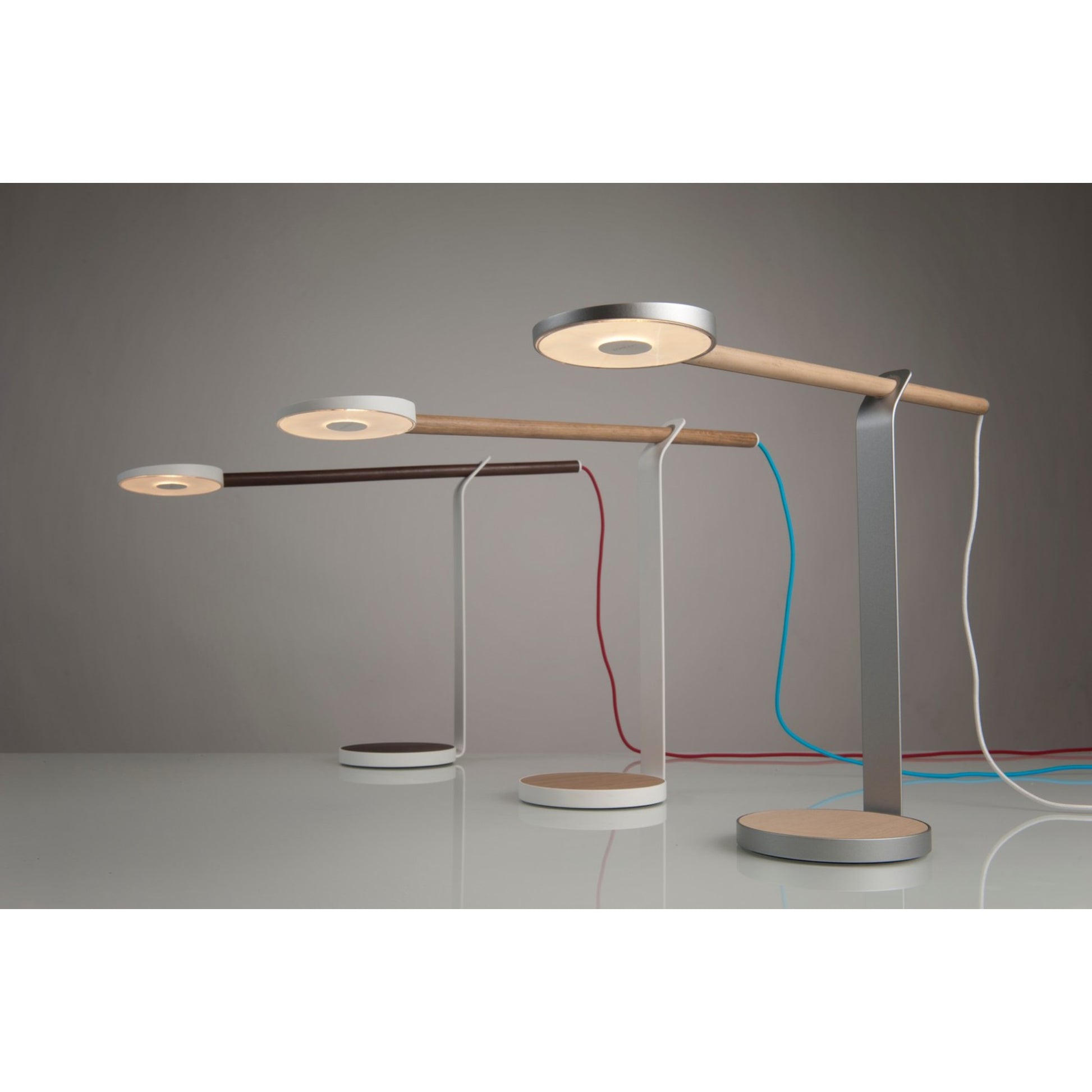 Gravy White Oak and Matte White Contemporary LED Desk Lamp - Bees Lighting