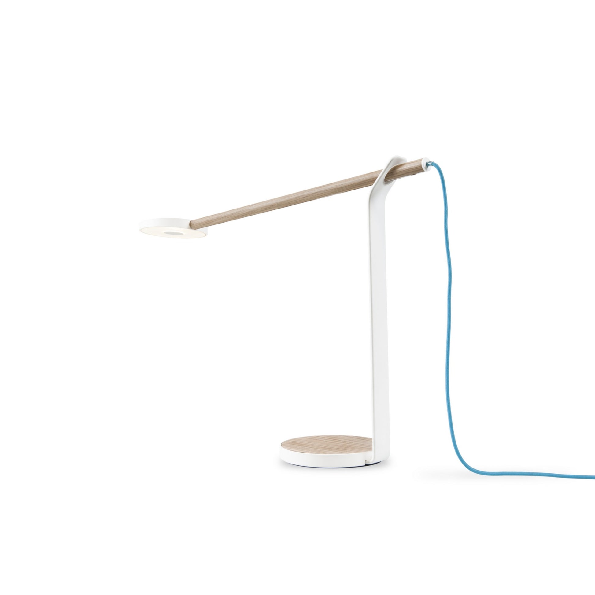 Gravy White Oak and Matte White Contemporary LED Desk Lamp - Bees Lighting