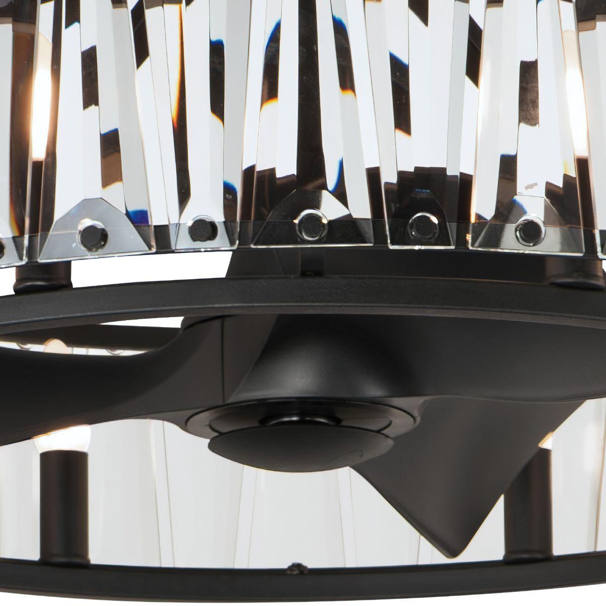 Odeon 8-Light Wifi-Enabled LED Fandelight 33 Inch Black Finish - Bees Lighting