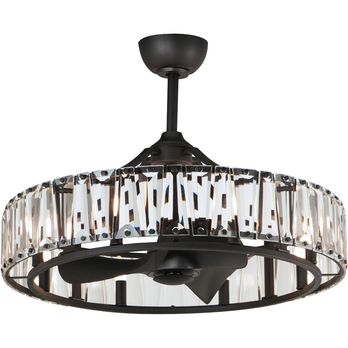 Odeon 8-Light Wifi-Enabled LED Fandelight 33 Inch Black Finish - Bees Lighting