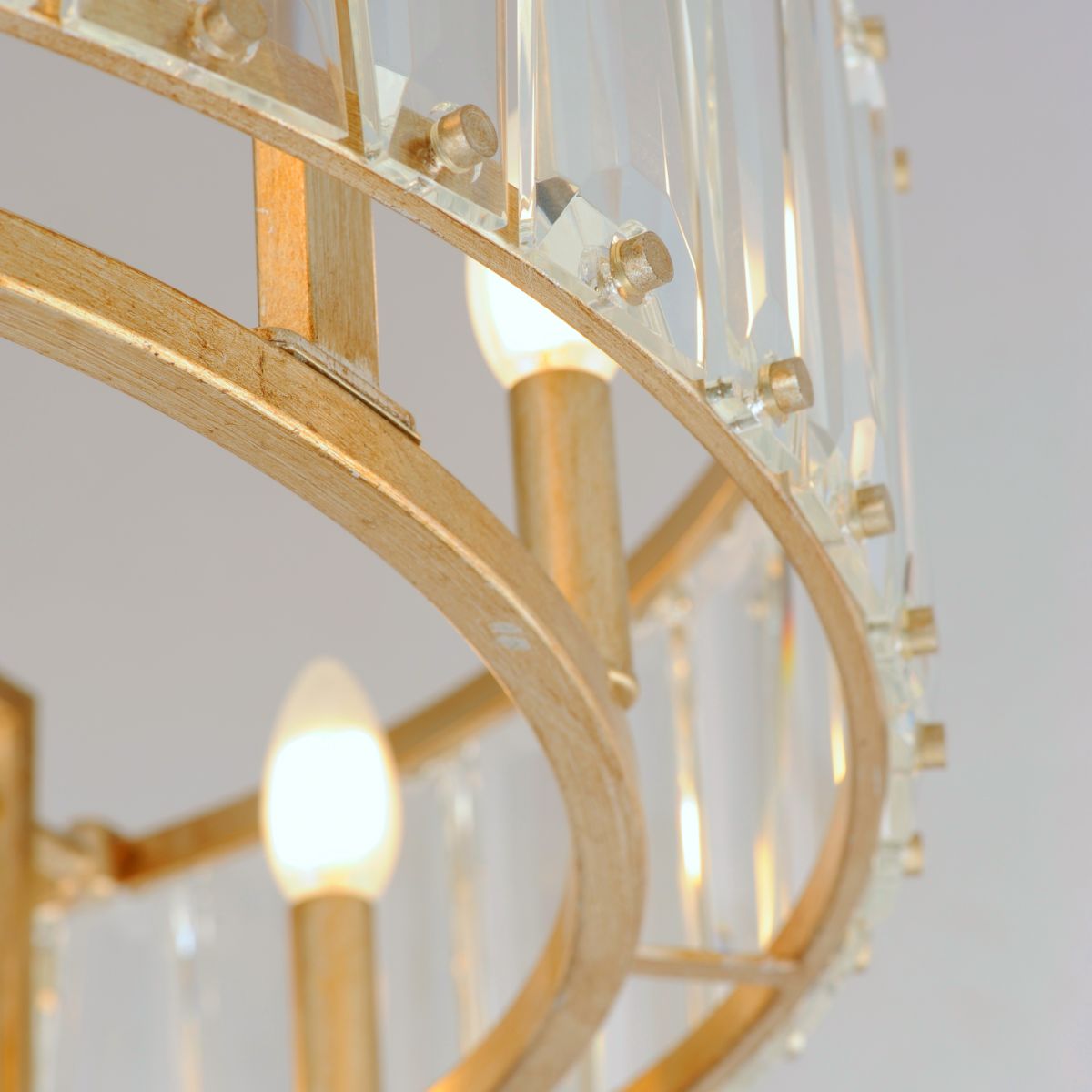 Odeon 8-Light Wifi-Enabled LED Fandelight 33 Inch Golden Silver Finish - Bees Lighting