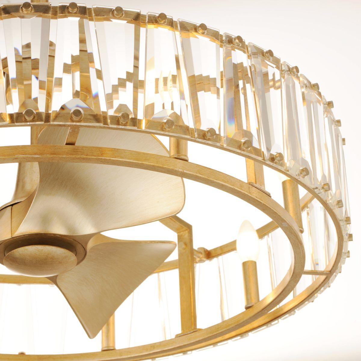 Odeon 8-Light Wifi-Enabled LED Fandelight 33 Inch Golden Silver Finish - Bees Lighting