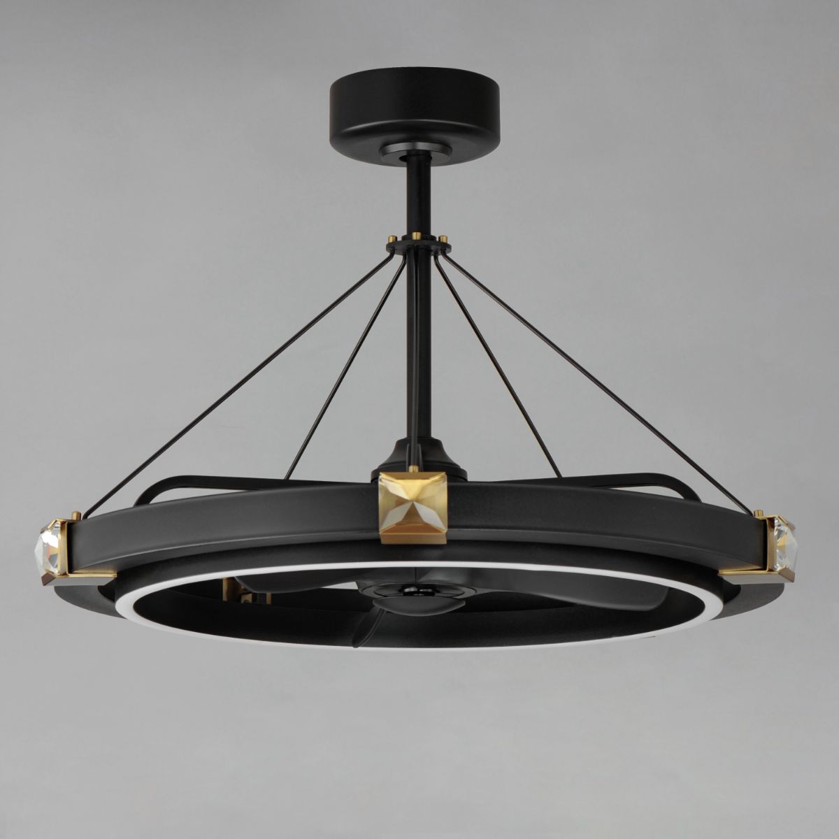 Jewel Wifi-Enabled LED Fandelight 33 Inch Black and Gold Finish - Bees Lighting