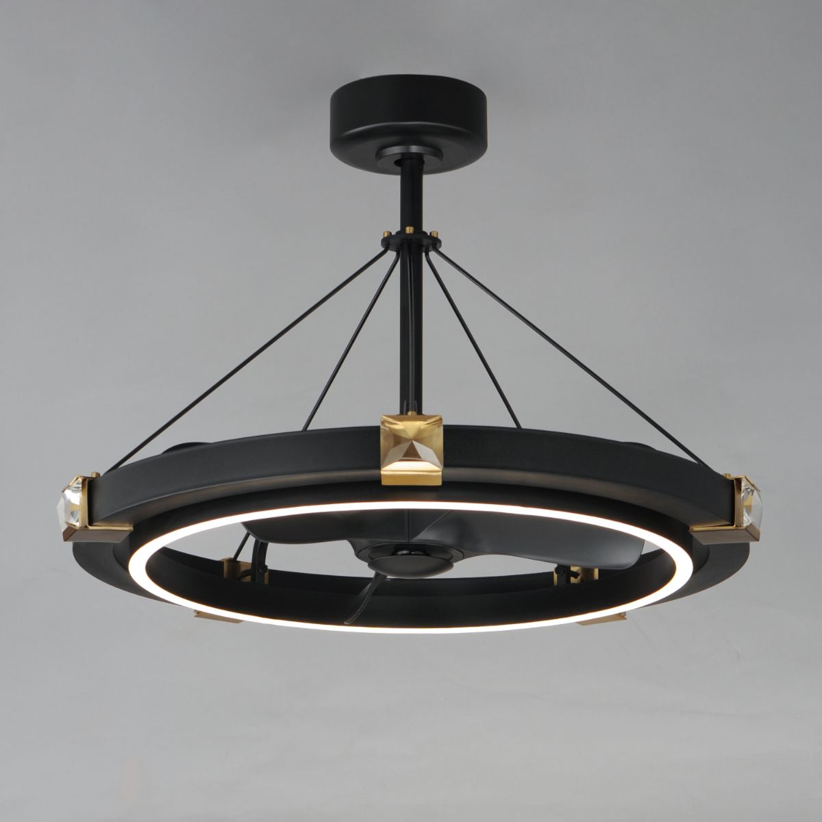 Jewel Wifi-Enabled LED Fandelight 33 Inch Black and Gold Finish - Bees Lighting