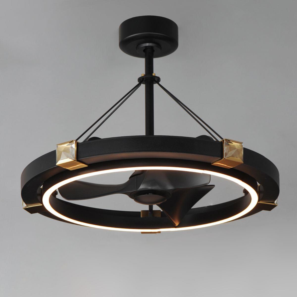 Jewel Wifi-Enabled LED Fandelight 33 Inch Black and Gold Finish - Bees Lighting
