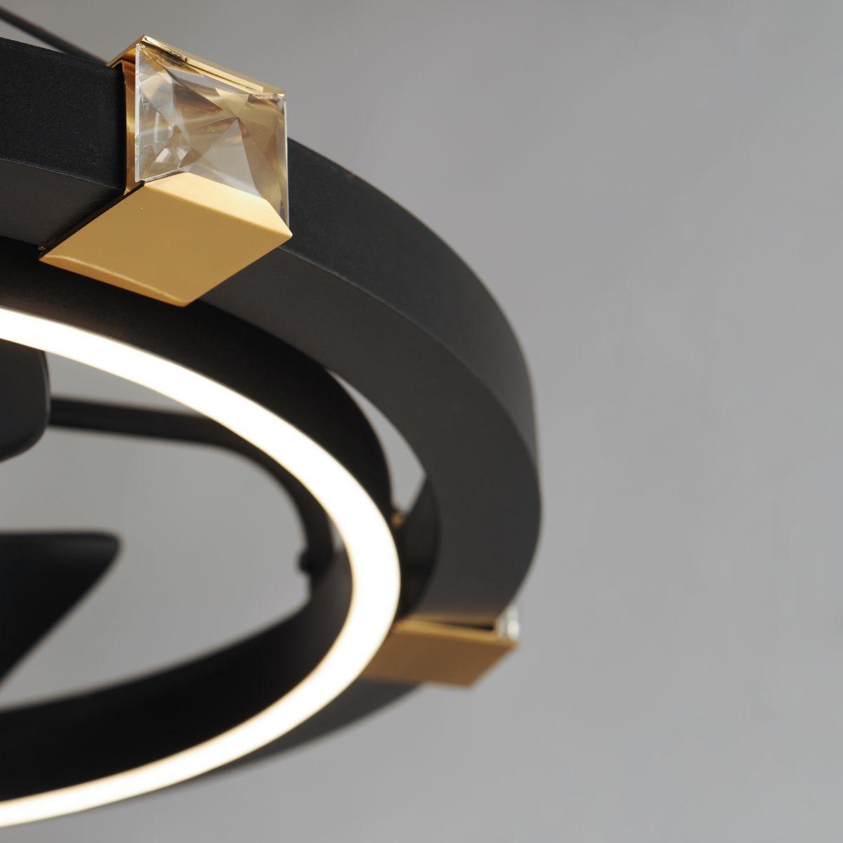 Jewel Wifi-Enabled LED Fandelight 33 Inch Black and Gold Finish - Bees Lighting