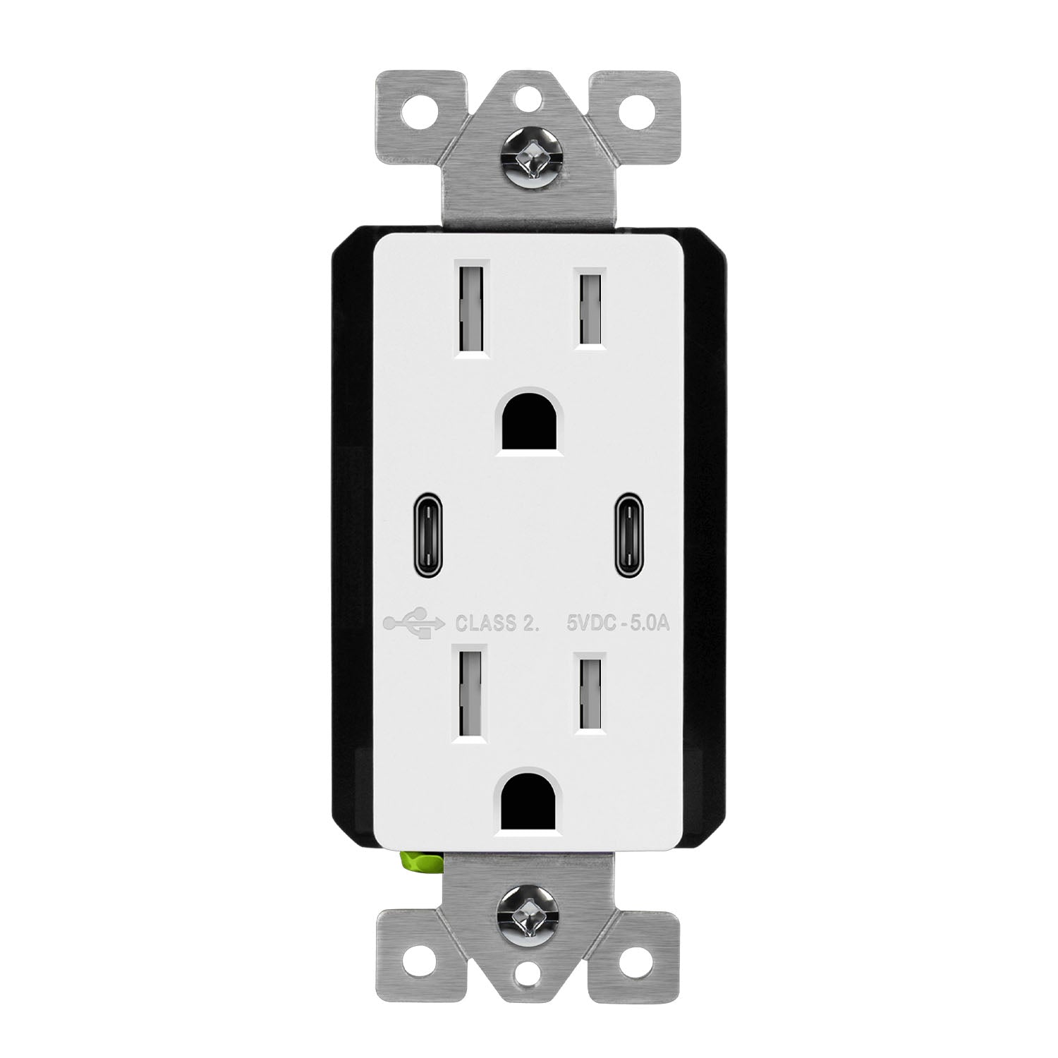 15 Amp Tamper-Resistant Duplex Receptacle with 5A Dual USB-C Outlet - Bees Lighting