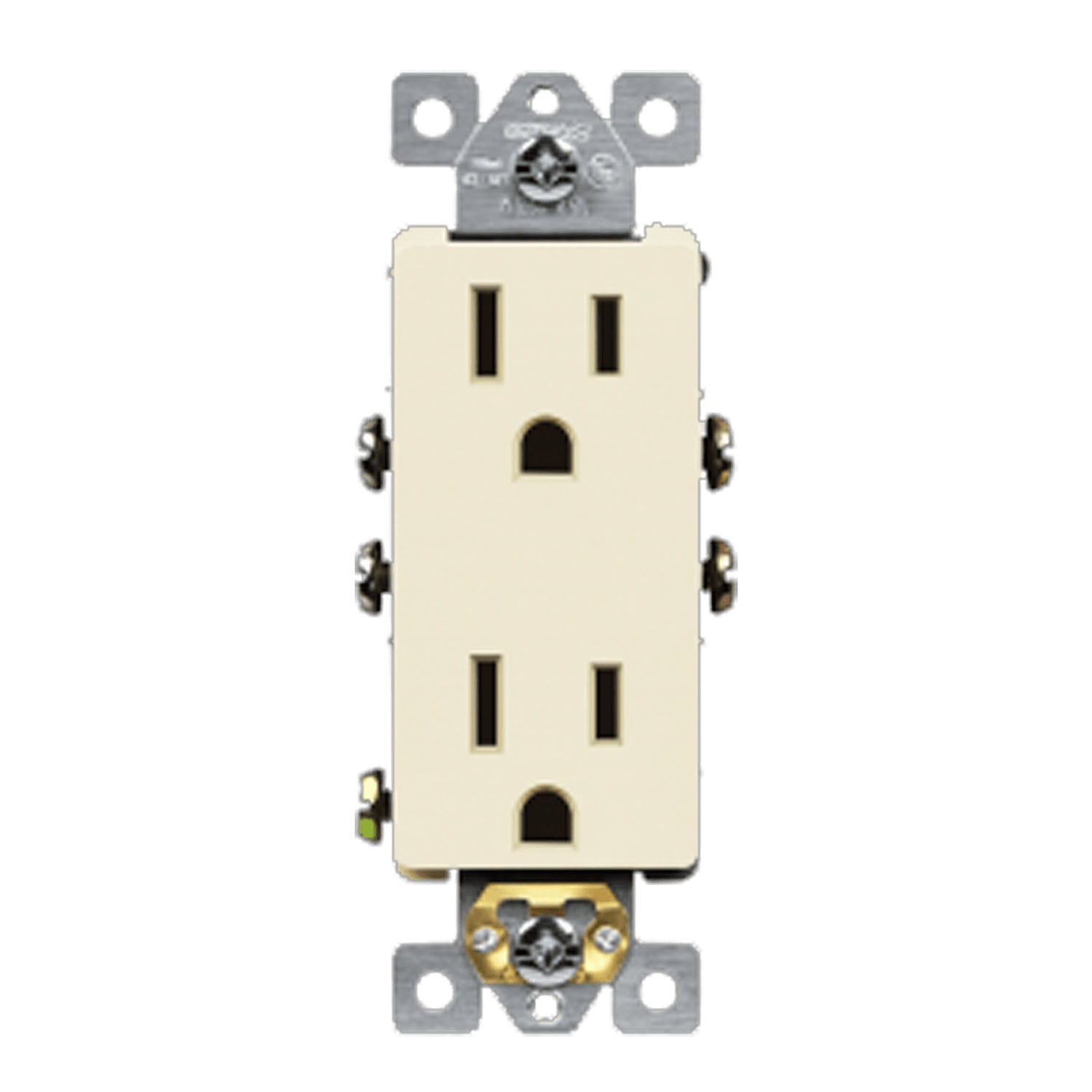 15 Amp Duplex Outlet, Light Almond - Bees Lighting