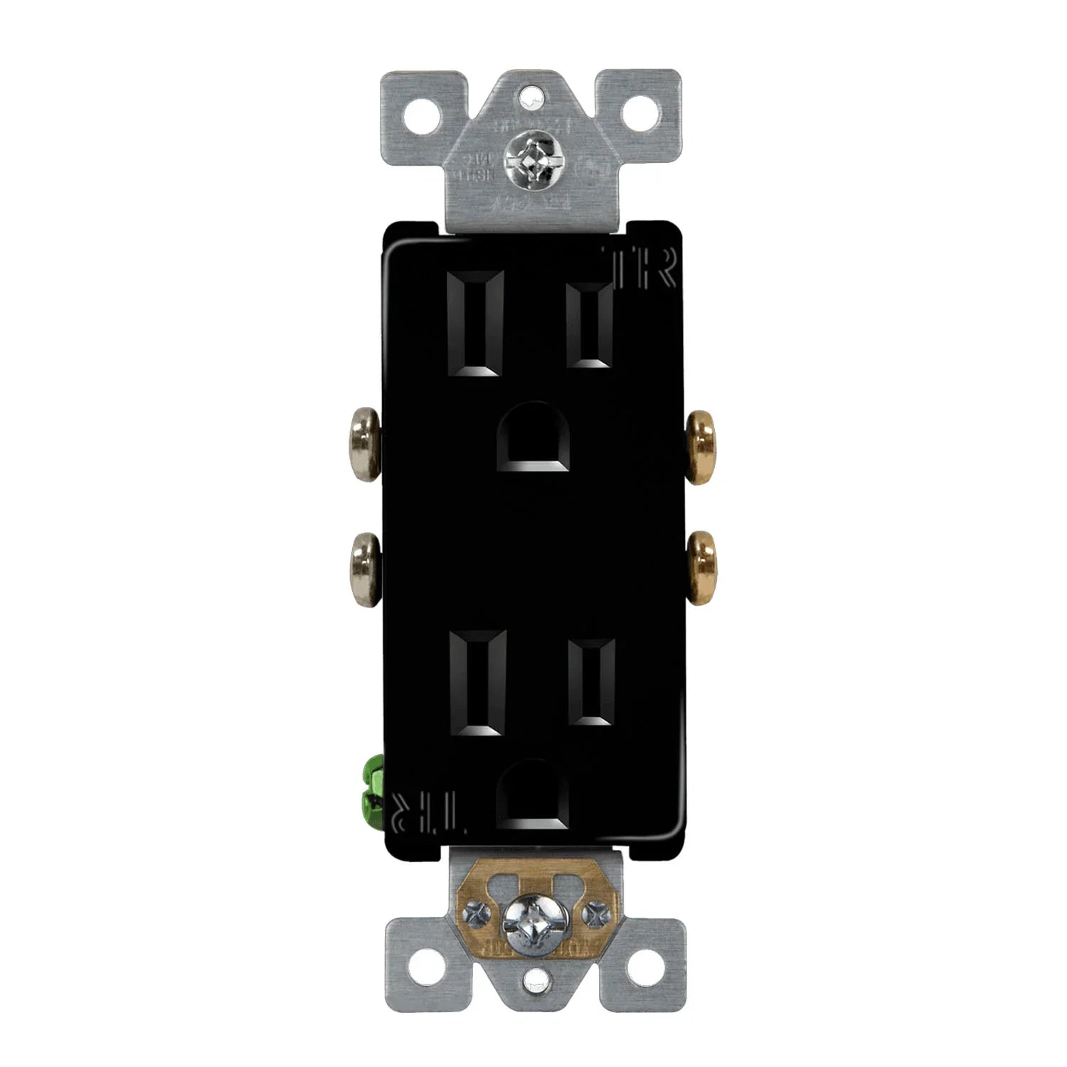 15 Amp Tamper-Resistant Duplex Outlet, Black - Bees Lighting