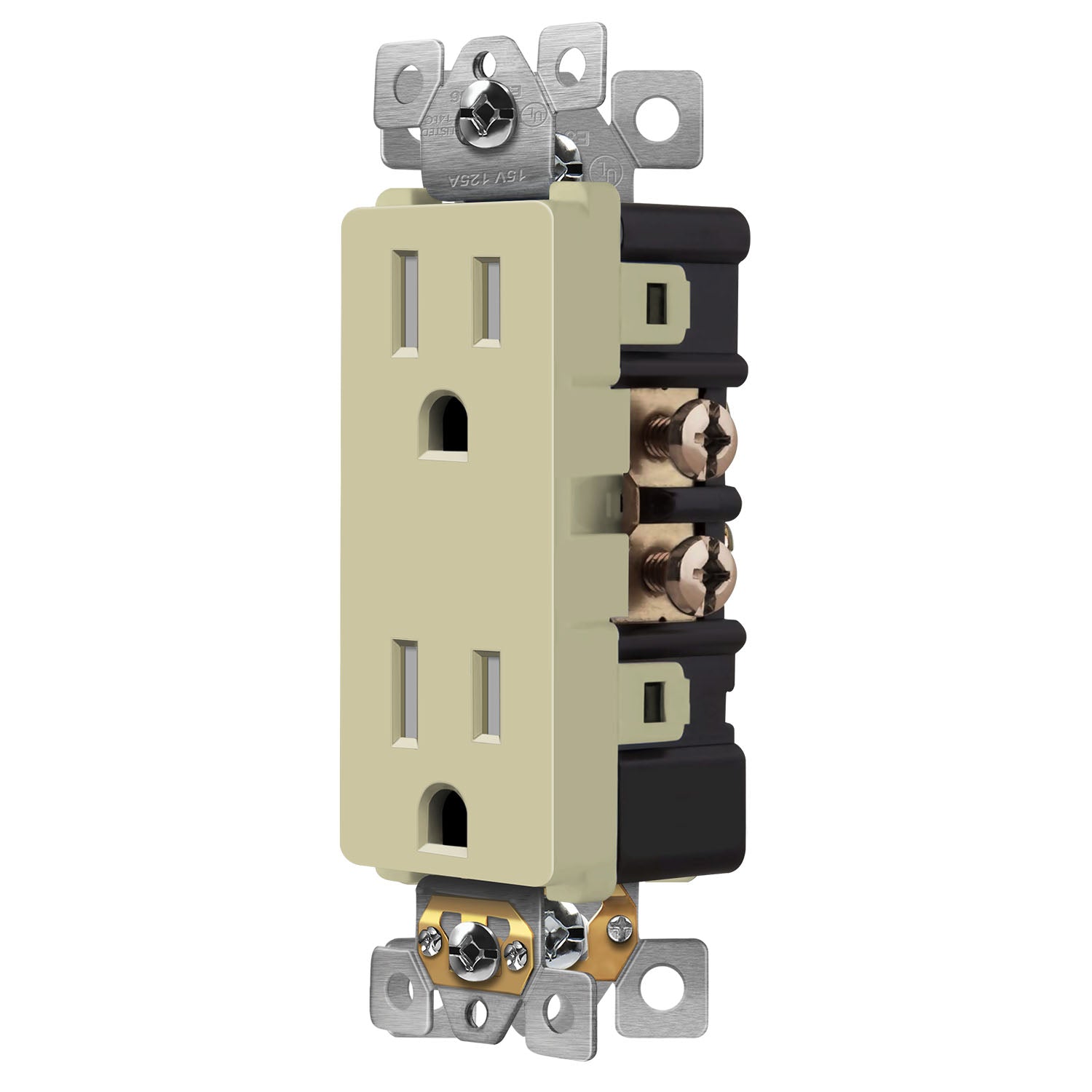 15 Amp Tamper-Resistant Duplex Outlet, Ivory - Bees Lighting