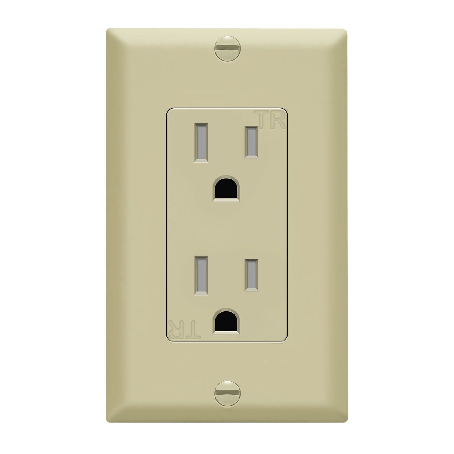 15 Amp Tamper-Resistant Duplex Outlet, Ivory - Bees Lighting