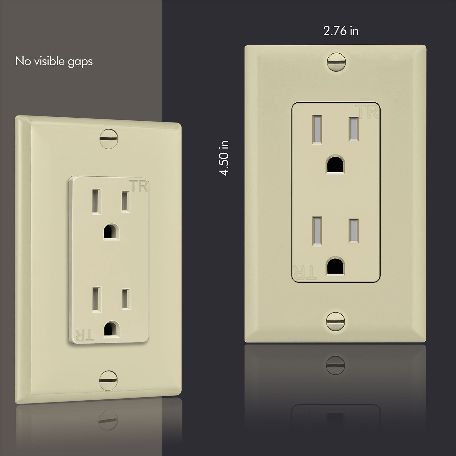 15 Amp Tamper-Resistant Duplex Outlet, Ivory - Bees Lighting