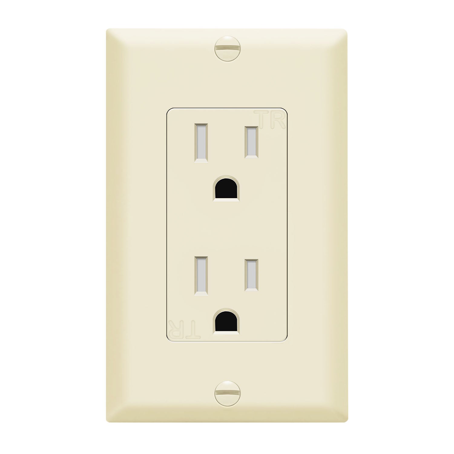 15 Amp Tamper-Resistant Duplex Outlet, Light Almond - Bees Lighting