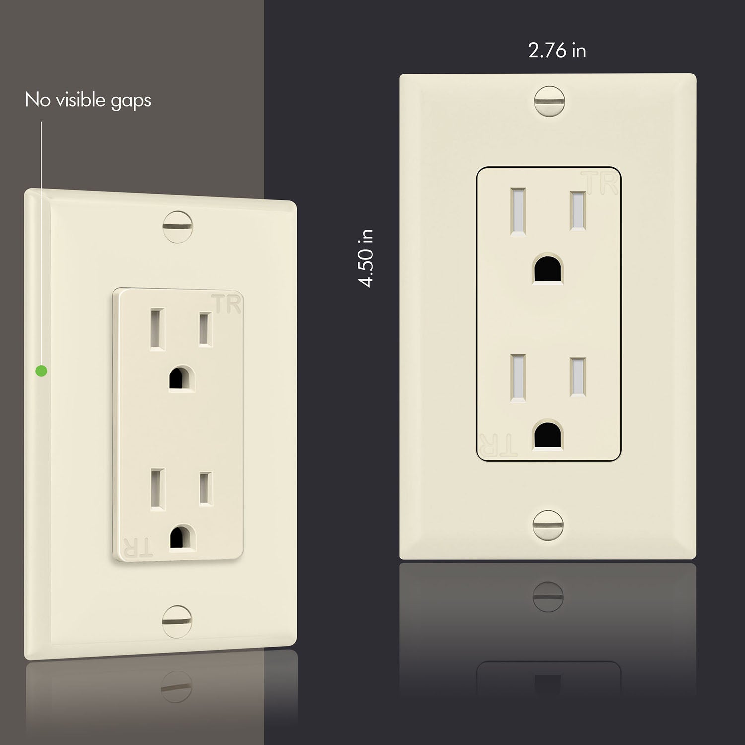 15 Amp Tamper-Resistant Duplex Outlet, Light Almond - Bees Lighting