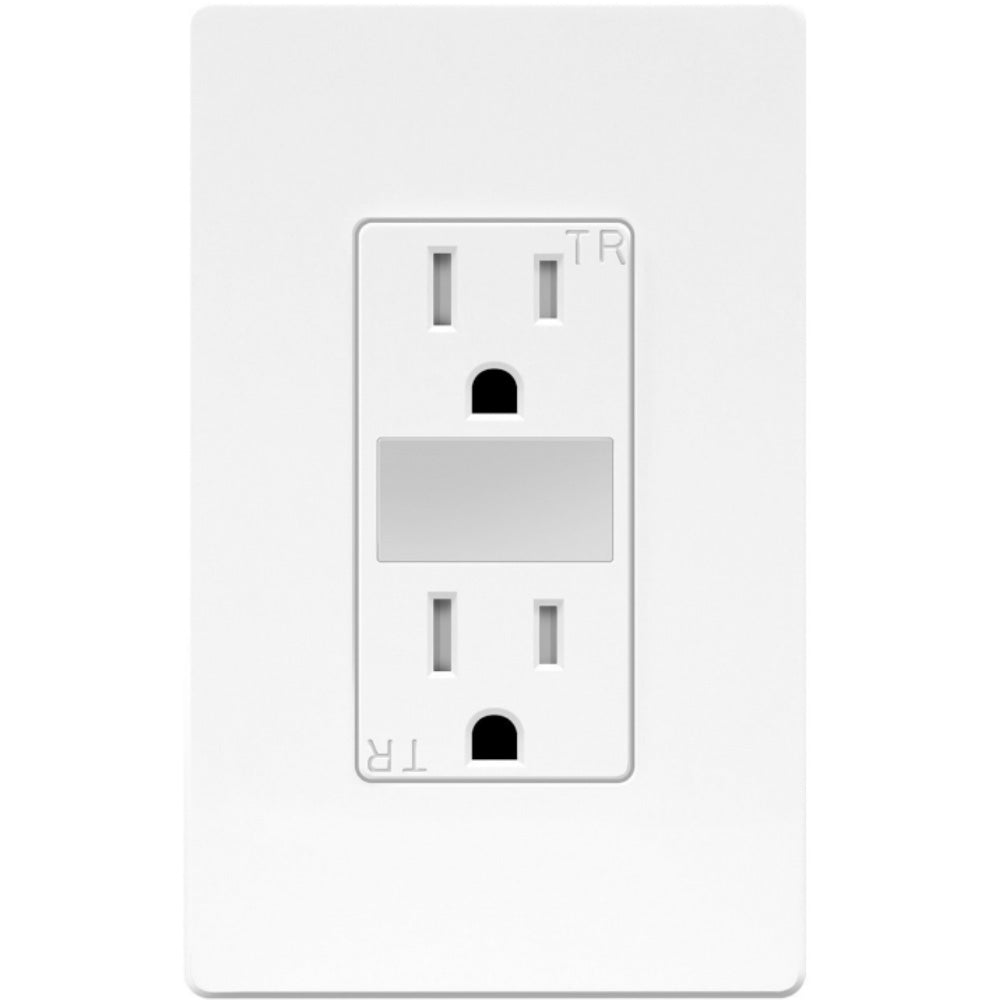 15 Amp 120-Volt Duplex Tamper-Resistant Receptacle with Guide Light White
