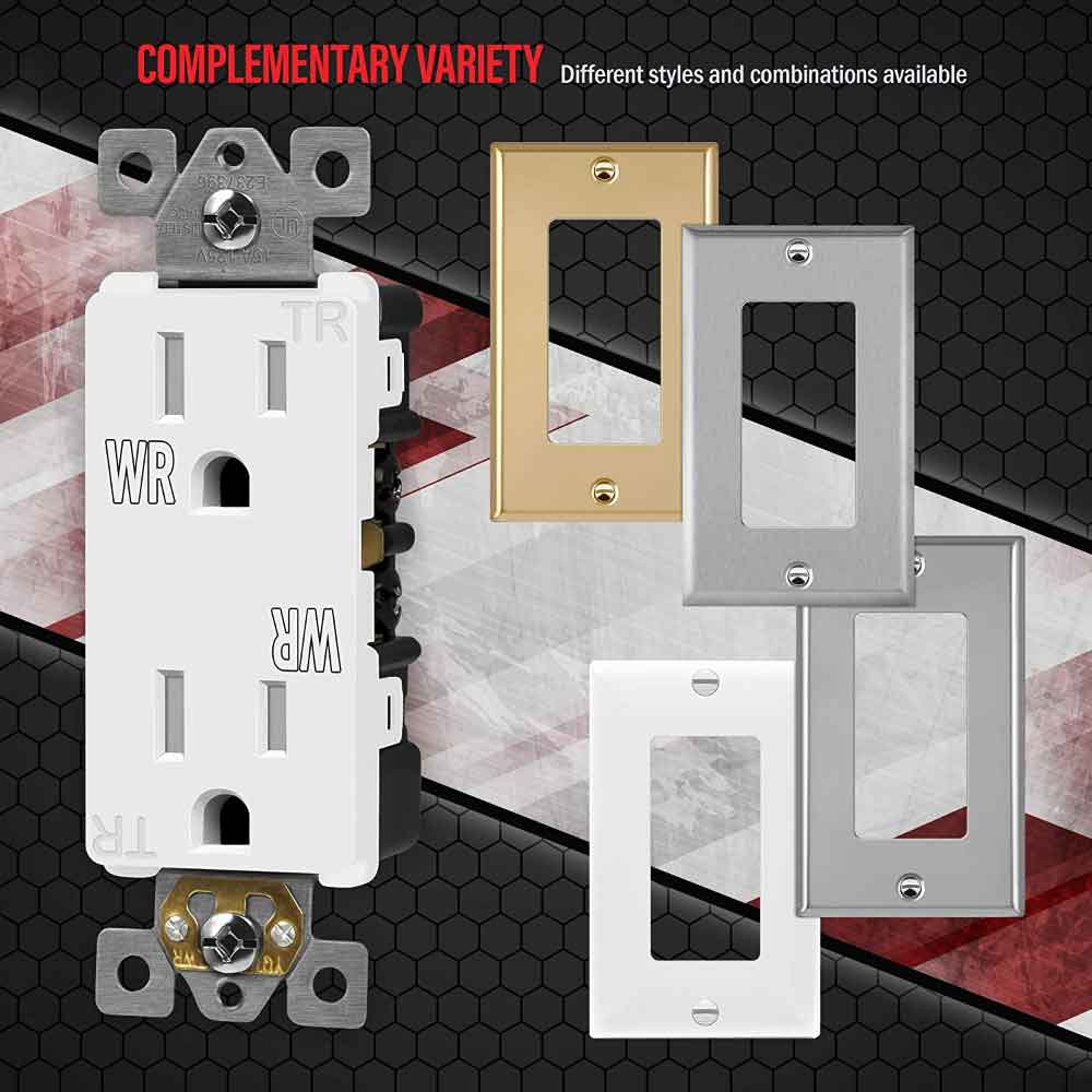 15 Amp Duplex Outlet, Tamper and Weather-Resistant, White - Bees Lighting