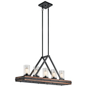 Colerne 47" 8-Light Linear Chandelier, Auburn Stained Finish - Bees Lighting