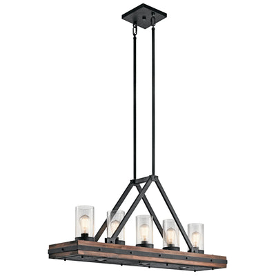 Kichler Colerne 46.5 in. 5-Light Chandelier, Auburn Stained Finish with Clear Seeded Glass
