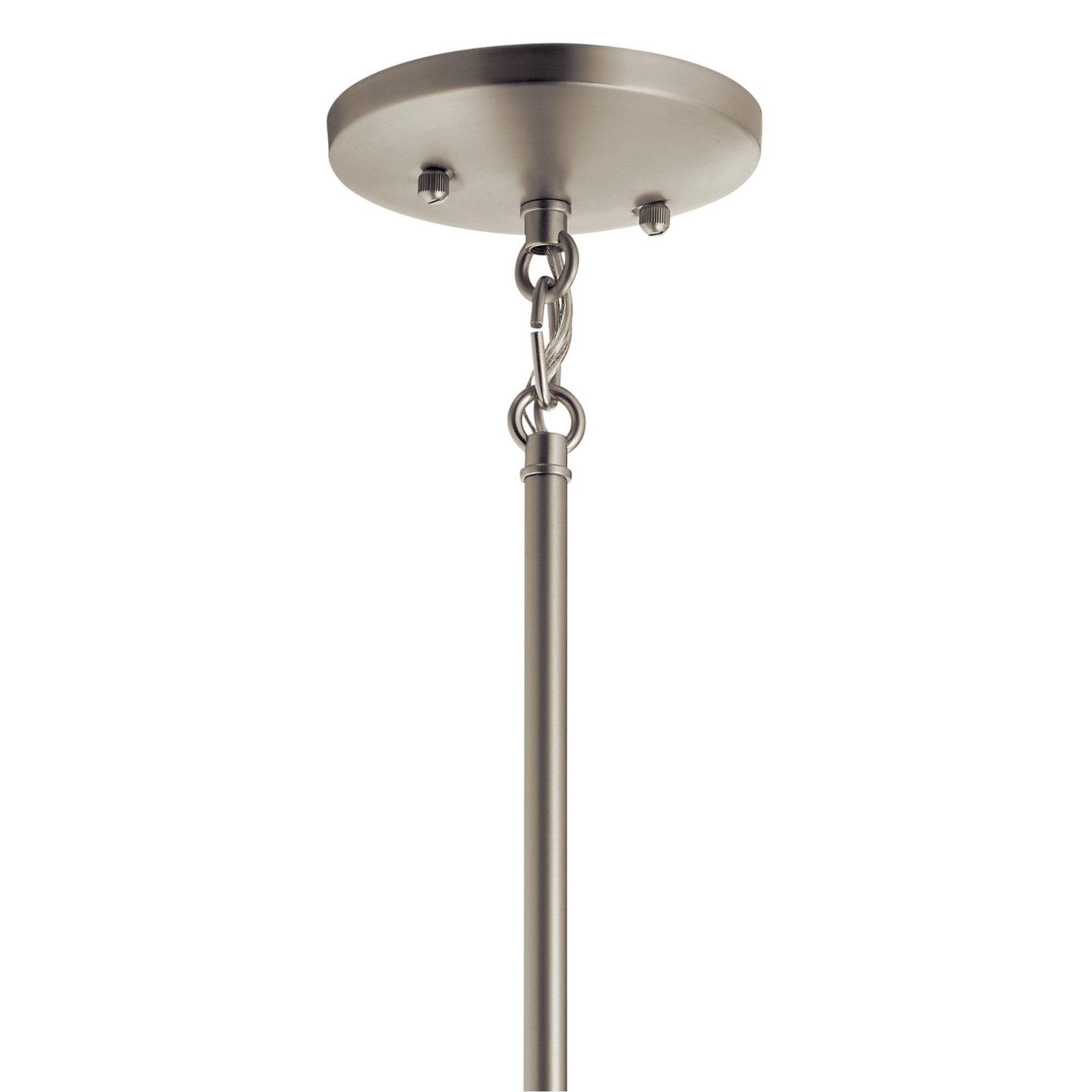 Jolie 5" 1-Light Mini Pendant Light with Clear Satin etched glass, Brushed nickel Finish - Bees Lighting