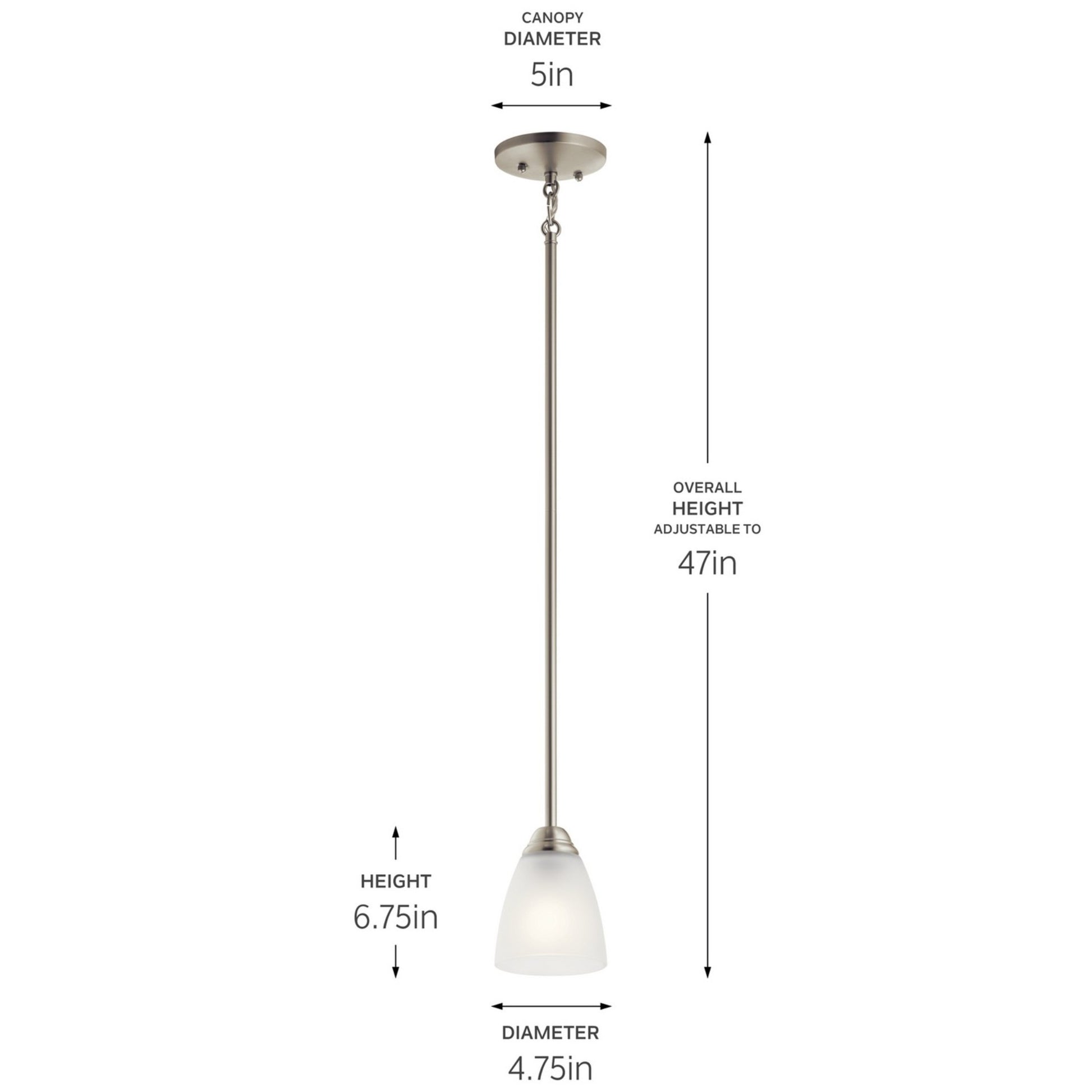 Jolie 5" Mini Pendant, Brushed Nickel Finish - Bees Lighting