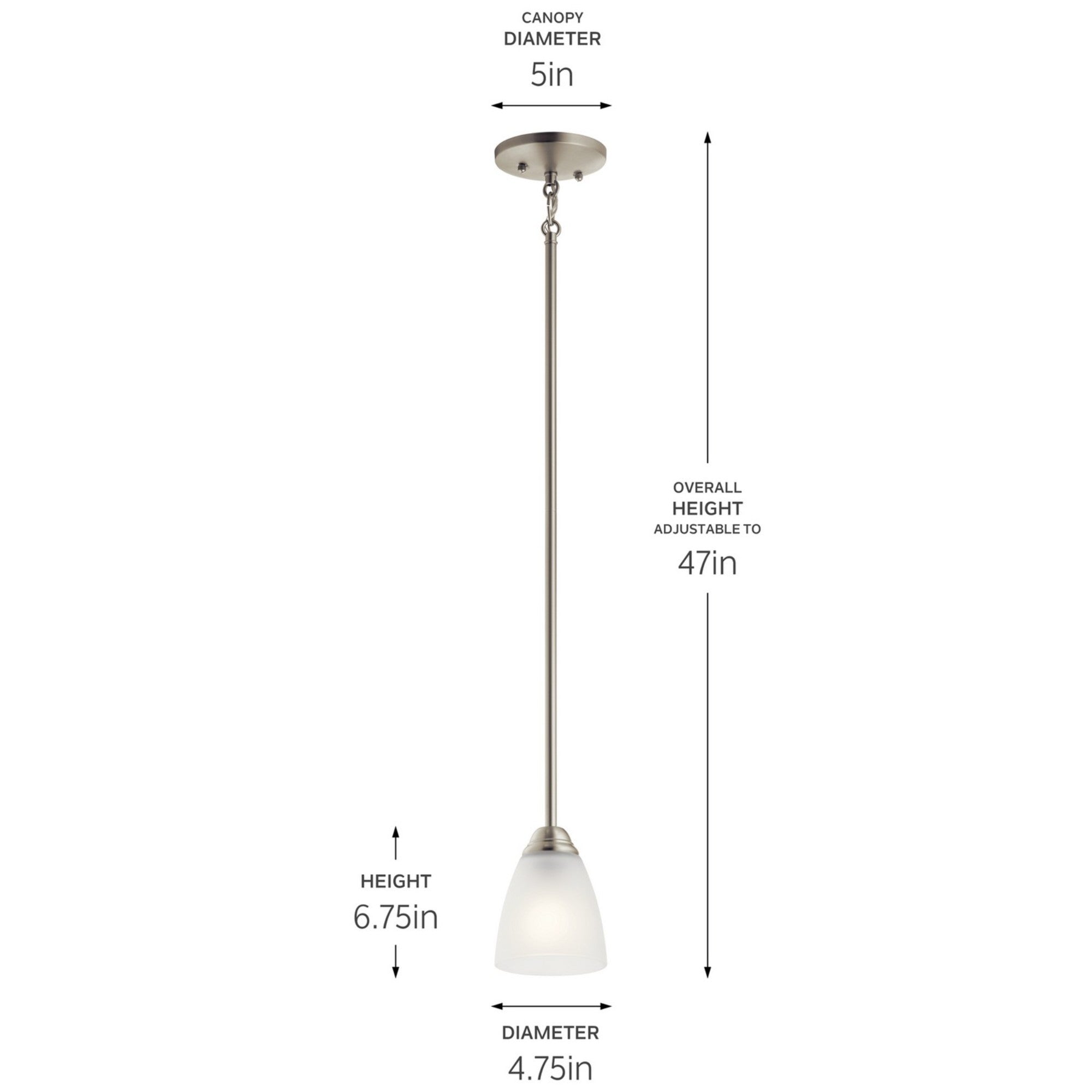 Jolie 5" Mini Pendant, Brushed Nickel Finish - Bees Lighting