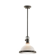 Hatteras Bay Pendant Light with Satin Etched White Glass - Bees Lighting