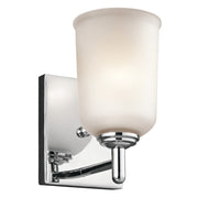 Shailene 5" Wall Sconce, Chrome Finish, Etched Glass - Bees Lighting