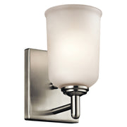 Shailene 5" Wall Sconce, Brushed Nickel Finish, Etched Glass - Bees Lighting