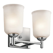 Shailene 13" 2-Light Bath Vanity Light, Chrome Finish, Etched Glass - Bees Lighting