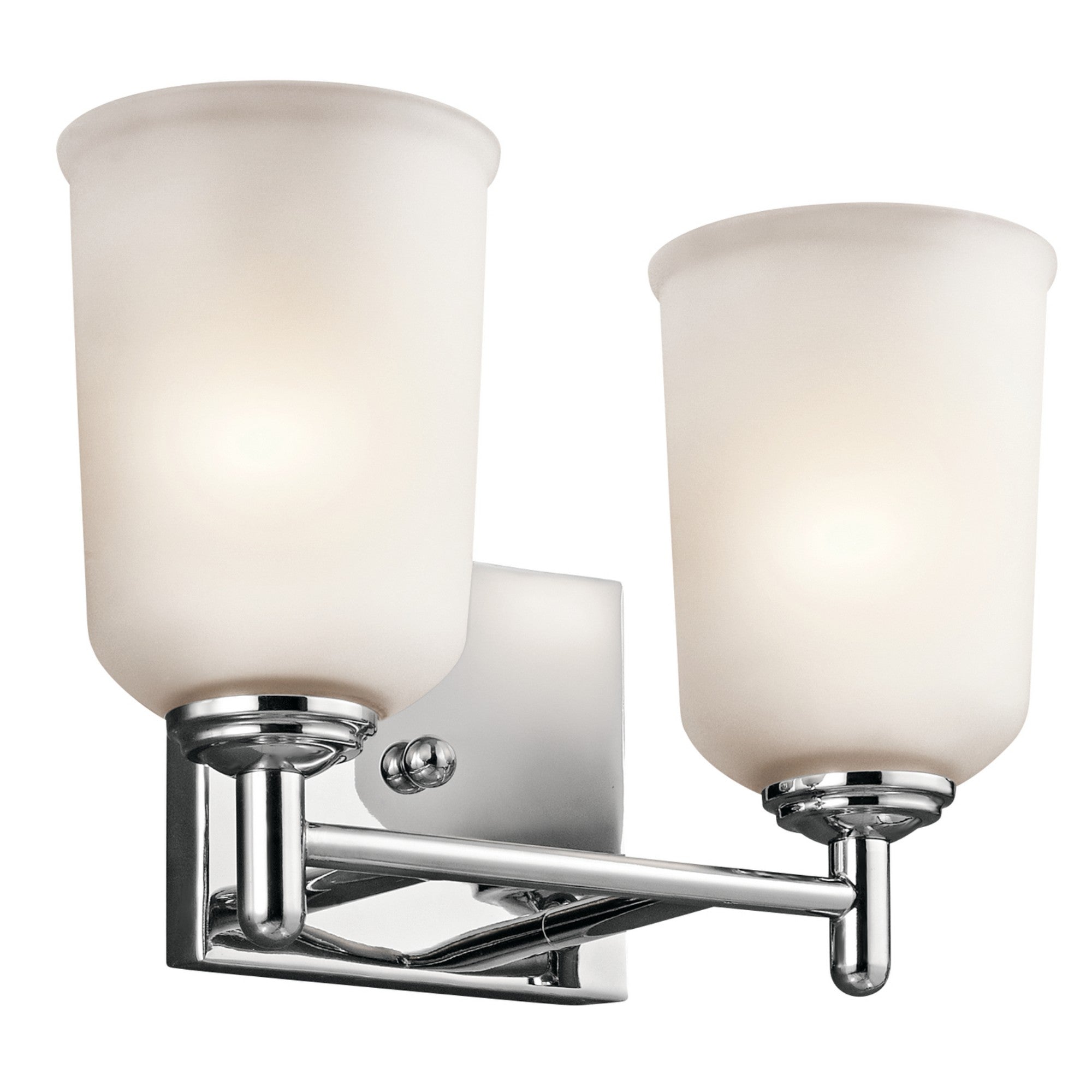 Shailene 13" 2-Light Bath Vanity Light, Chrome Finish, Etched Glass - Bees Lighting