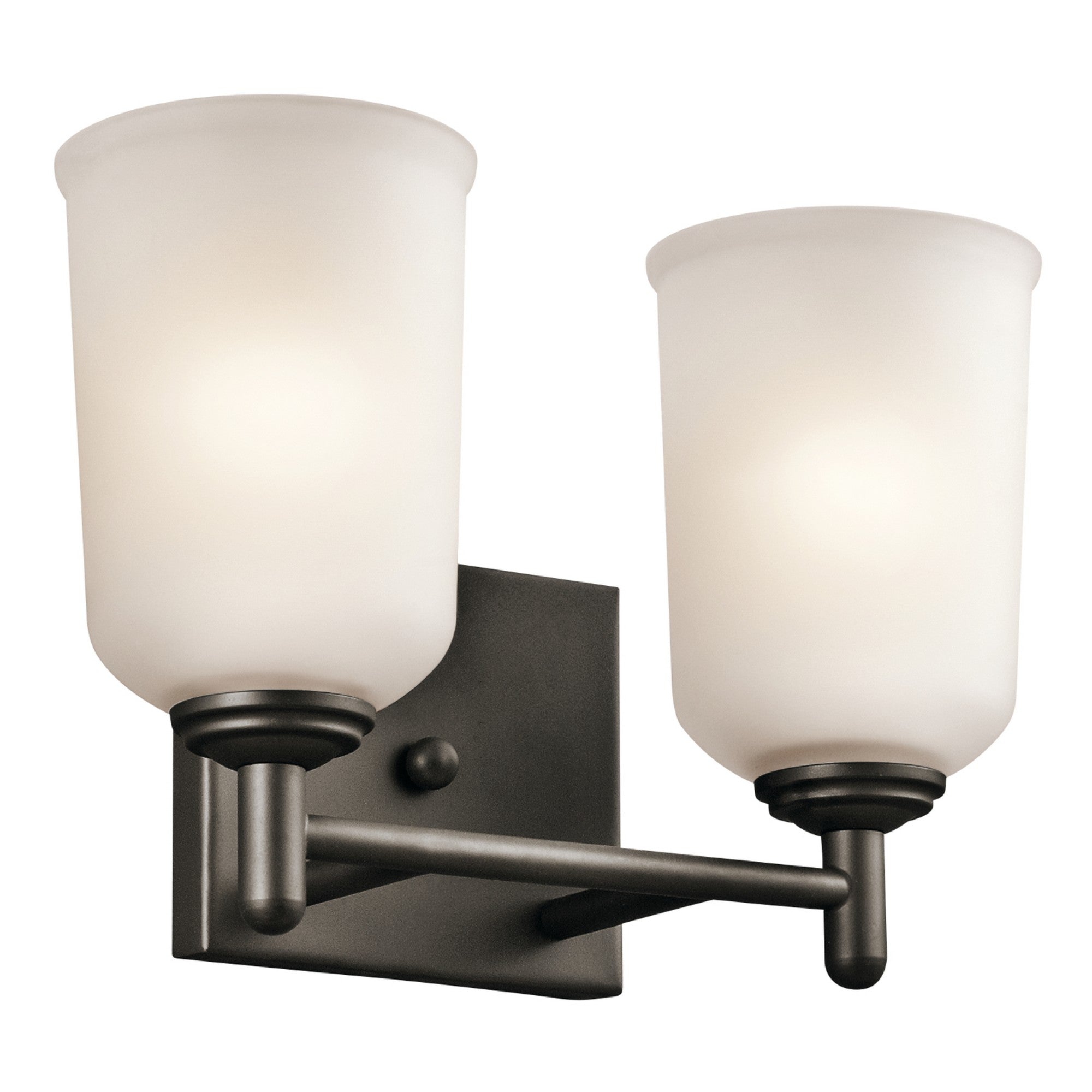 Shailene 13" 2-Light Bath Vanity Light, Olde Bronze Finish, Etched Glass - Bees Lighting